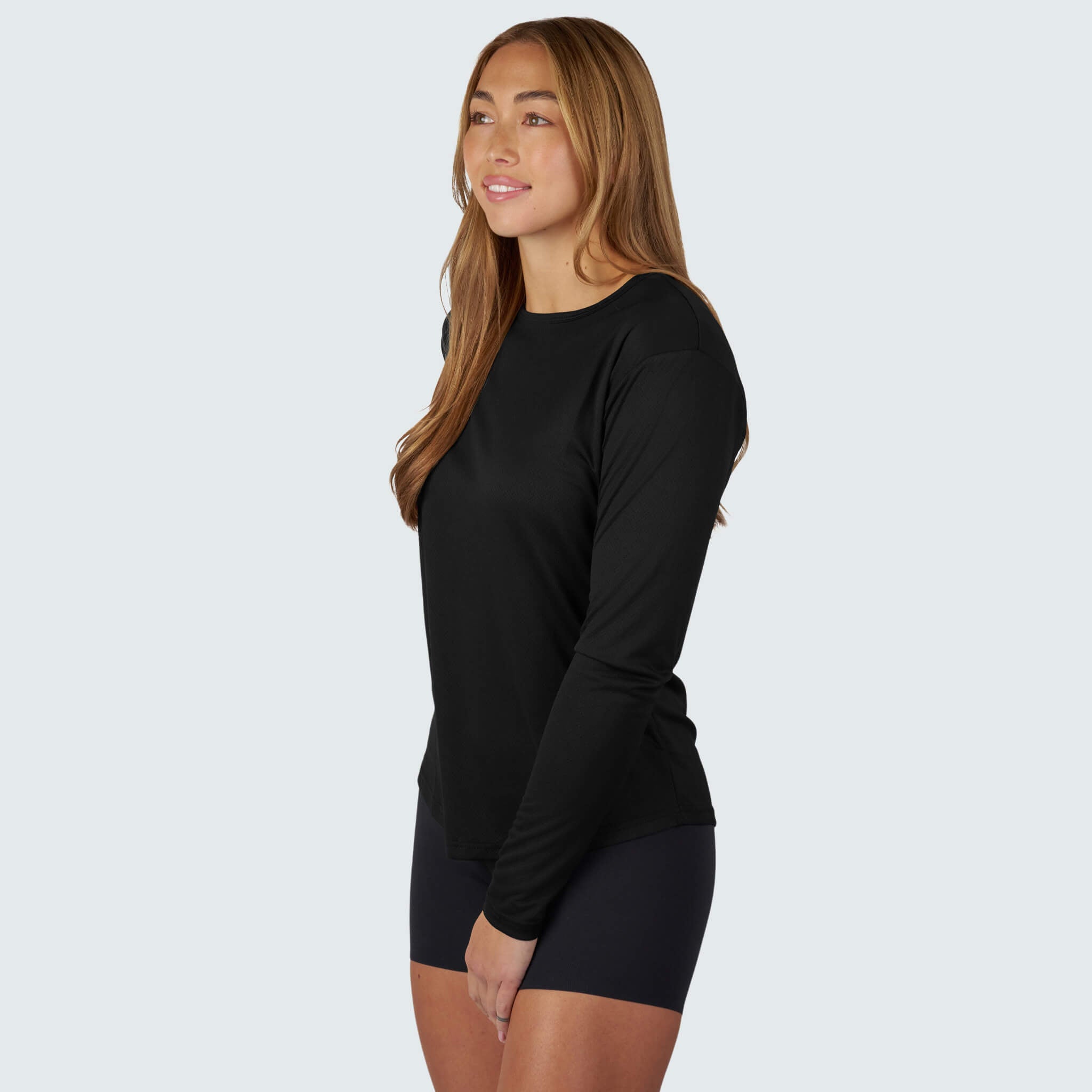 Women's Voyage Crewneck Long Sleeve BlackStrap #color_black