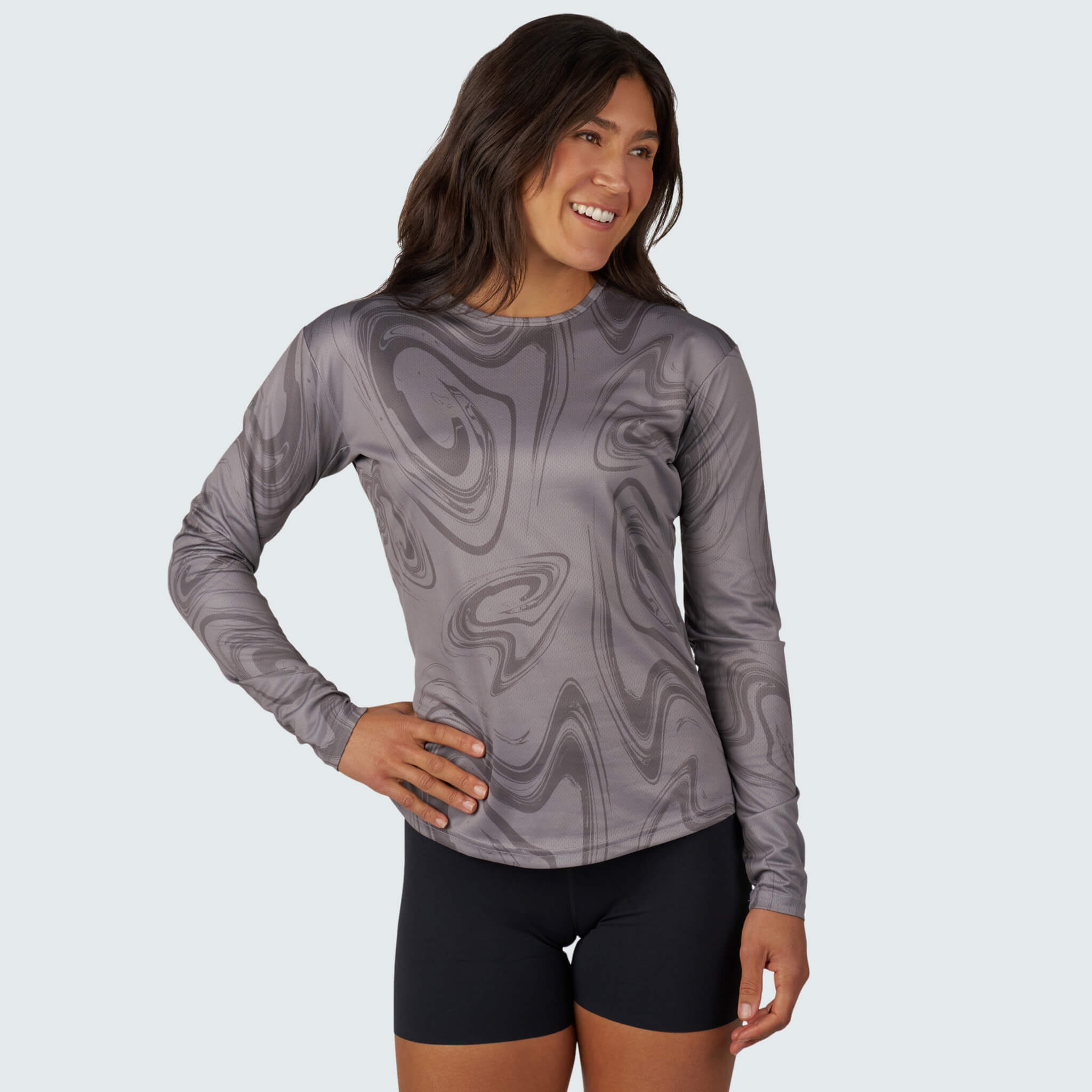 Women's Voyage Crewneck Long Sleeve BlackStrap #color_hyper smoldered