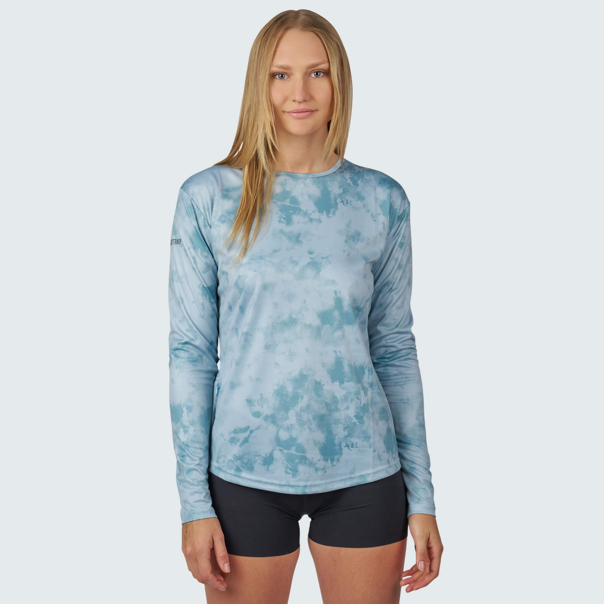 Women's Voyage Crewneck Long Sleeve BlackStrap #color_tie dye juniper