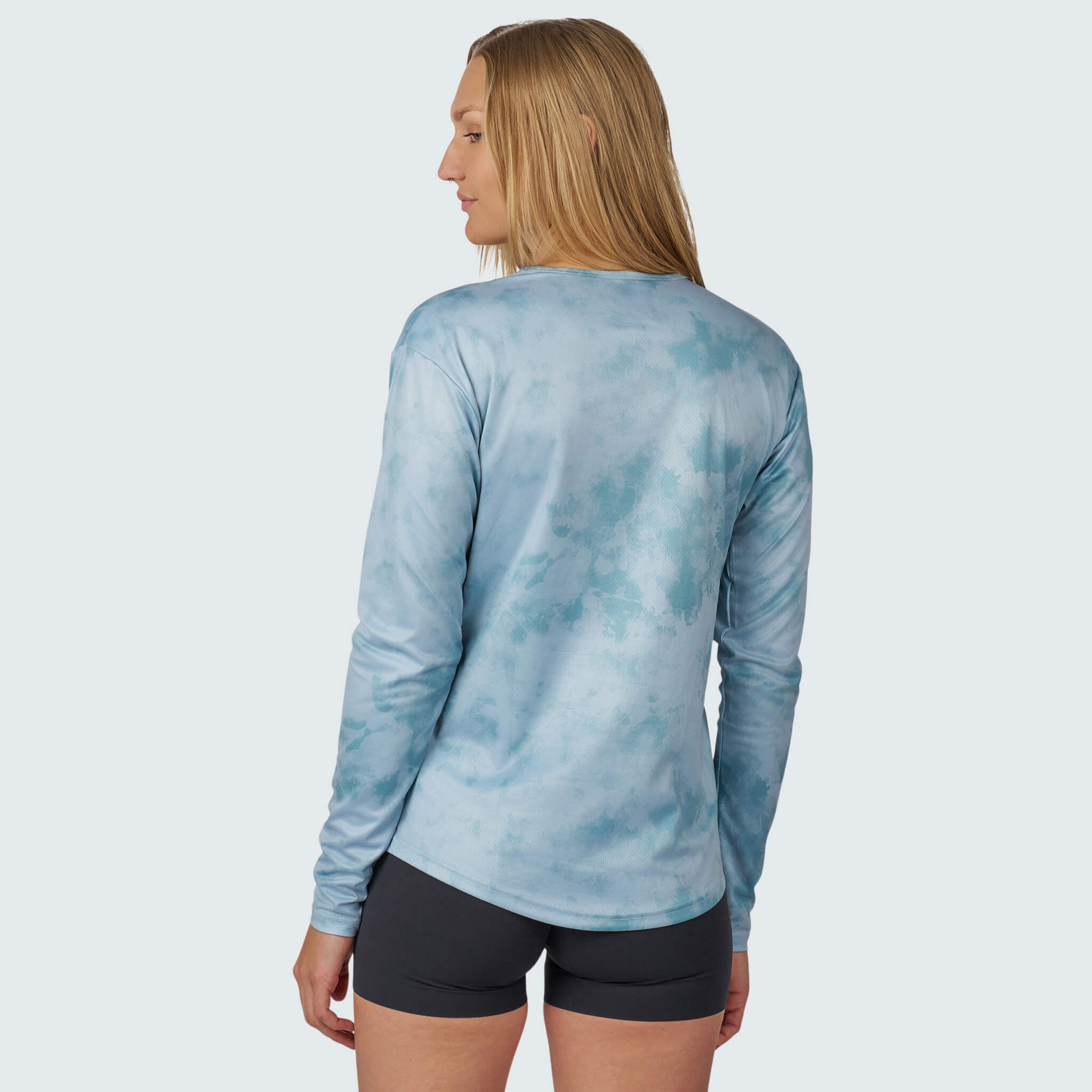 Women's Voyage Crewneck Long Sleeve BlackStrap #color_tie dye juniper