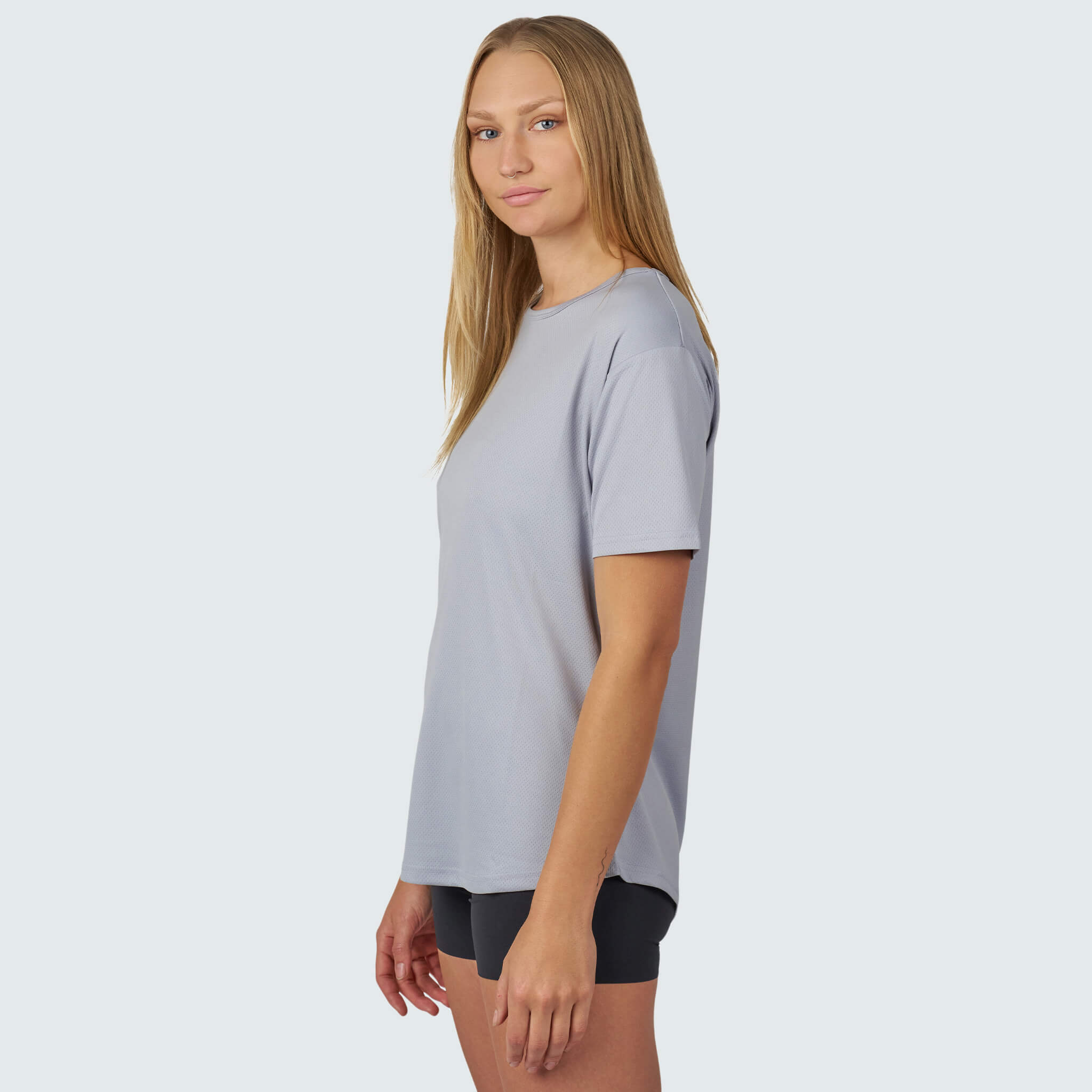 Women's Voyage Tee Shirt BlackStrap #color_ash