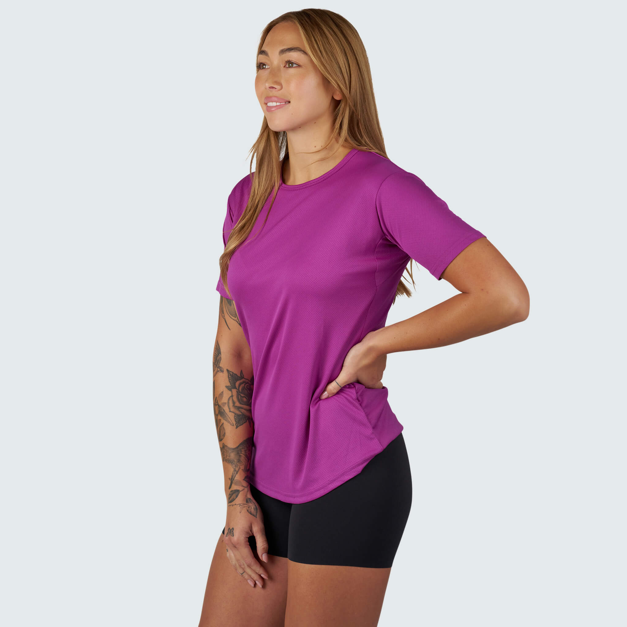 Women's Voyage Tee Shirt BlackStrap #color_currant
