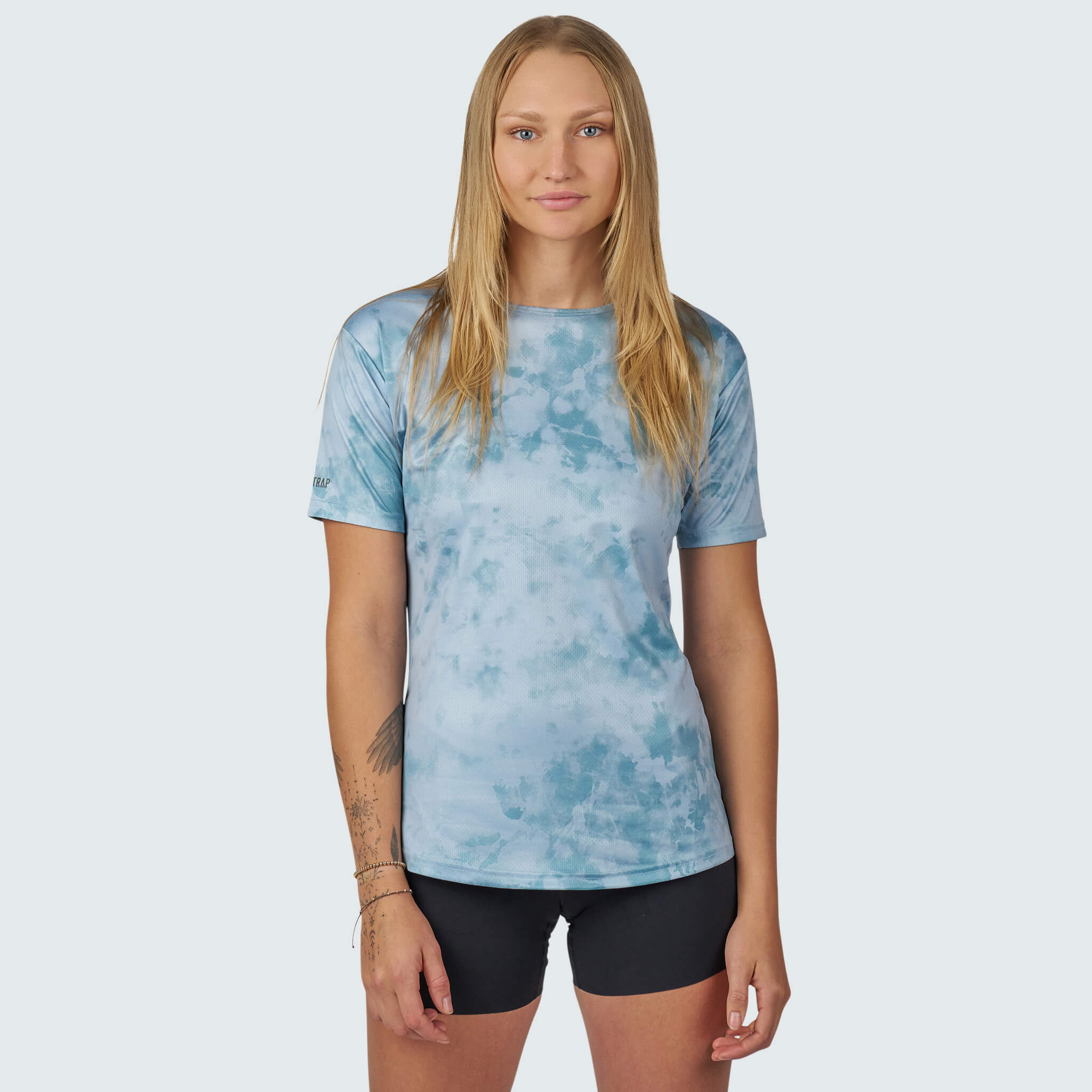 Women's Voyage Tee Shirt BlackStrap #color_tie dye juniper