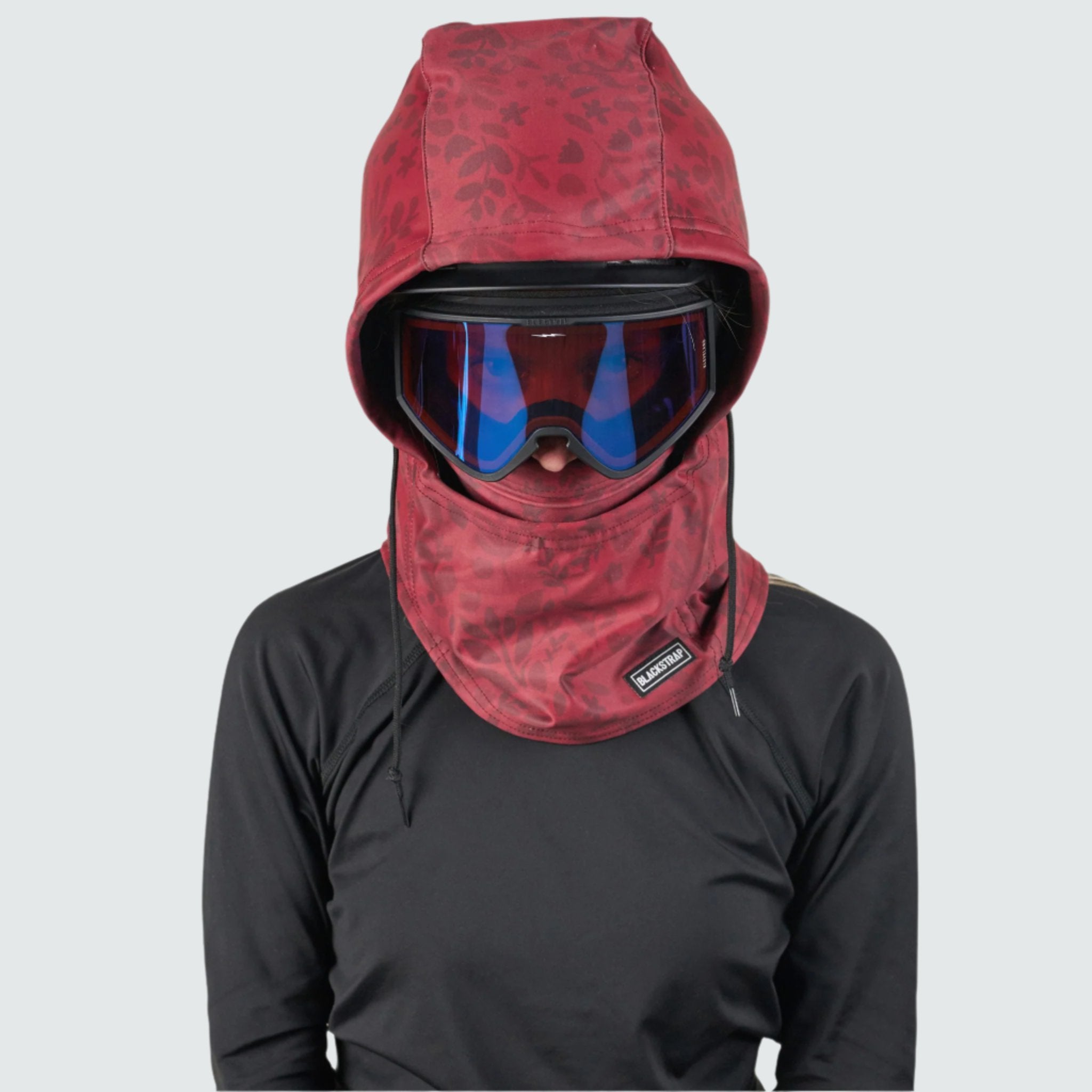 Camber Hood Adjustable Balaclava | Prints BlackStrap Springy Maroon #color_springy maroon