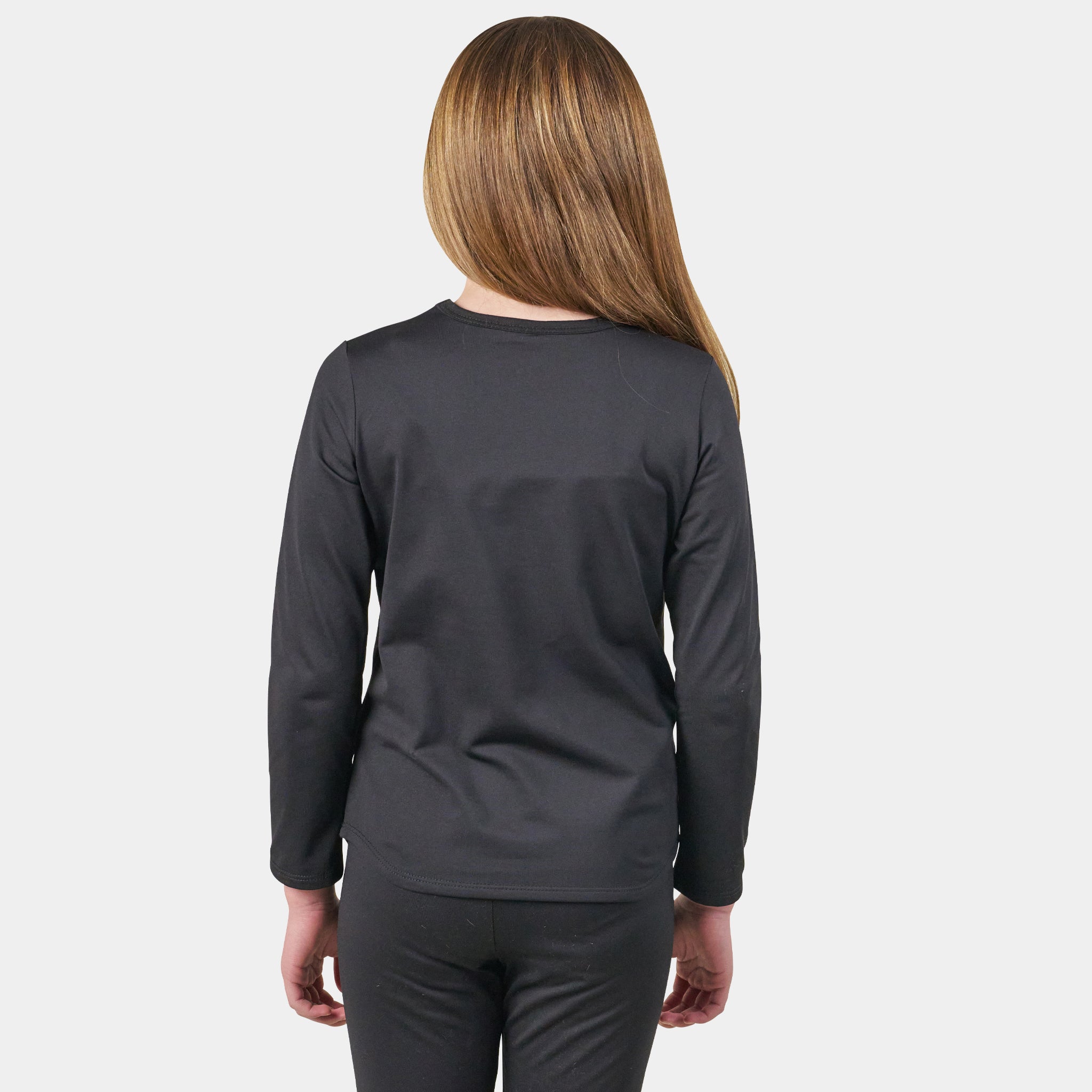 Big Kids' Evolver Crewneck Long Sleeve BlackStrap #color_black