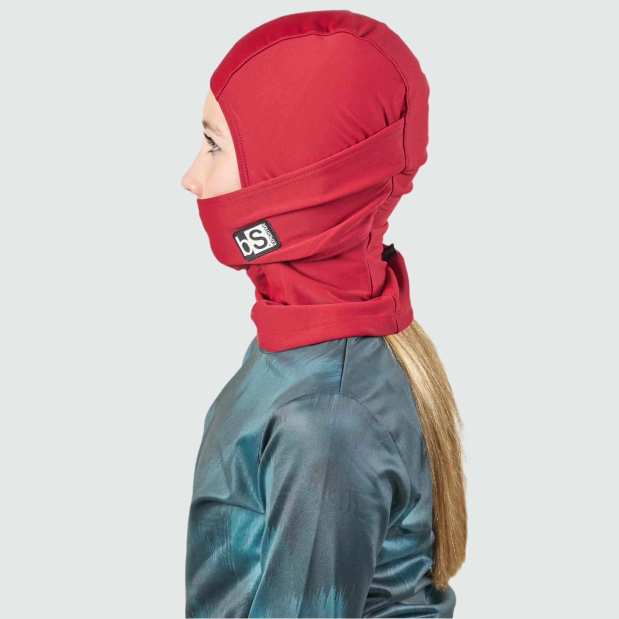 Kids' Expedition Hood Balaclava | Solids BlackStrap Maroon #color_maroon