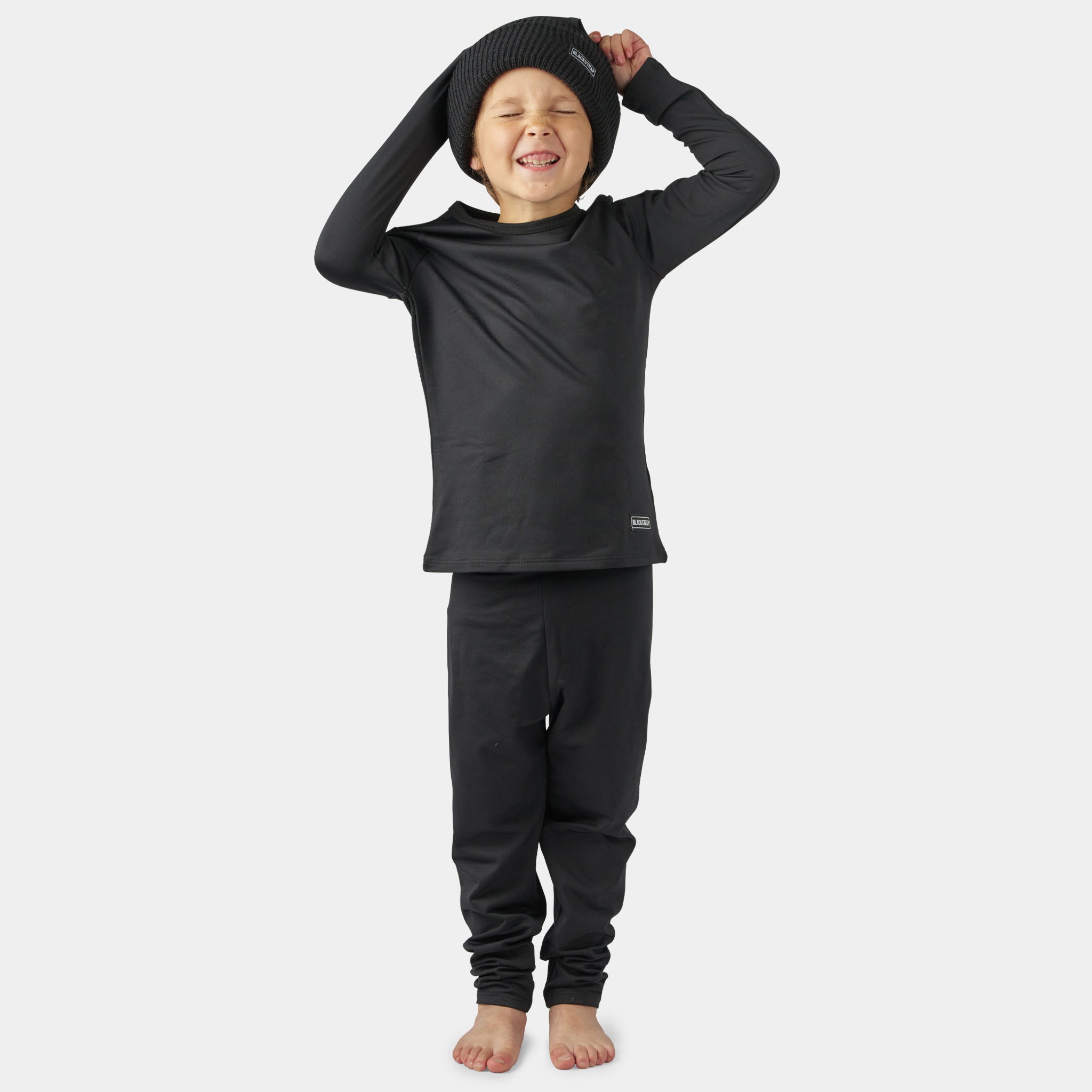 Kids' Little Pine Crewneck Long Sleeve BlackStrap #color_black