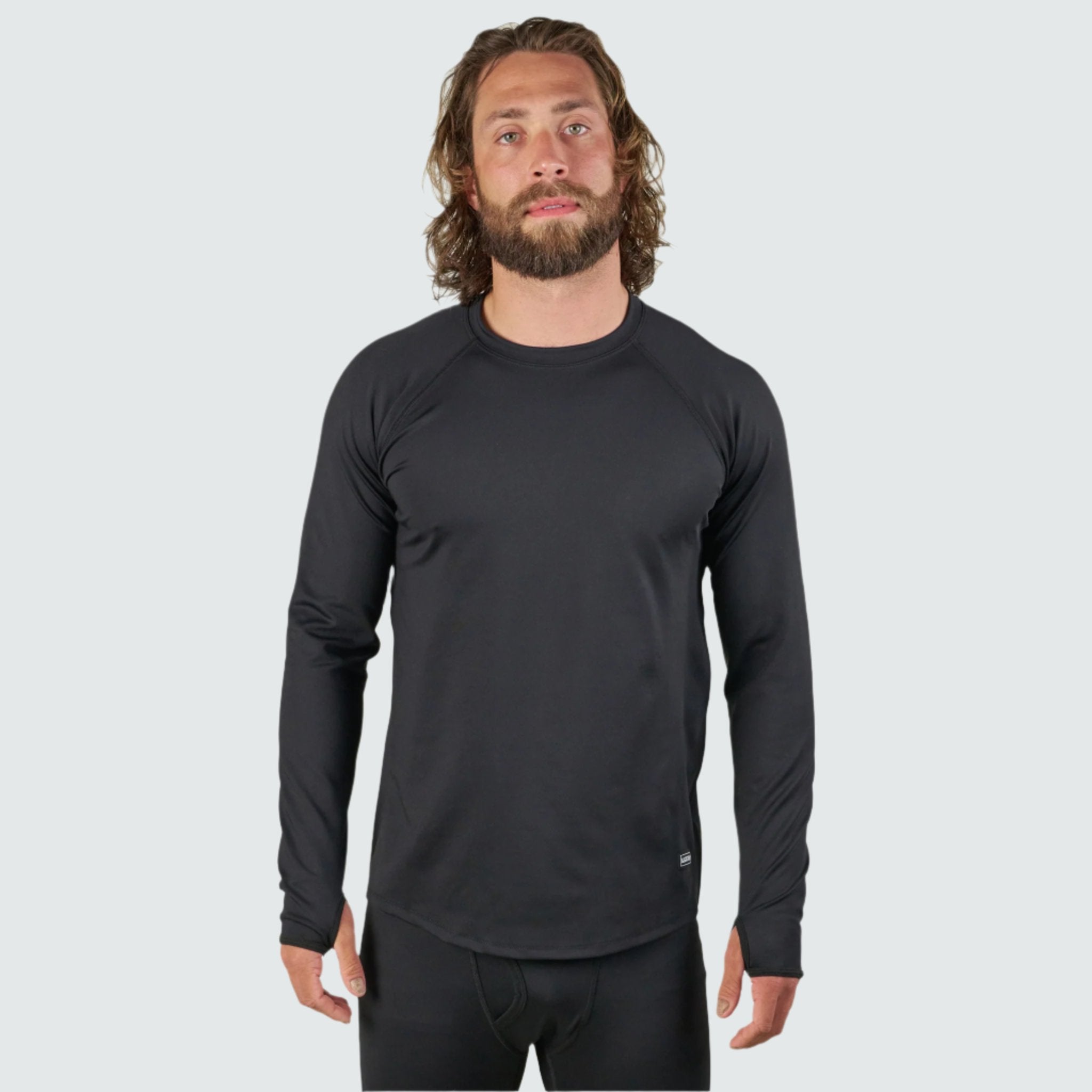 Men's Summit Base Layer Crewneck BlackStrap #color_black