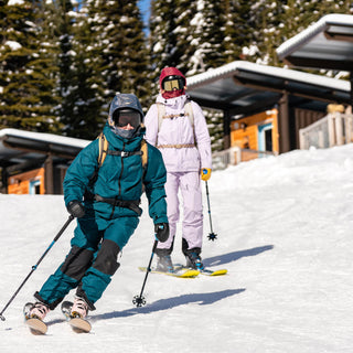 female skier making a turn