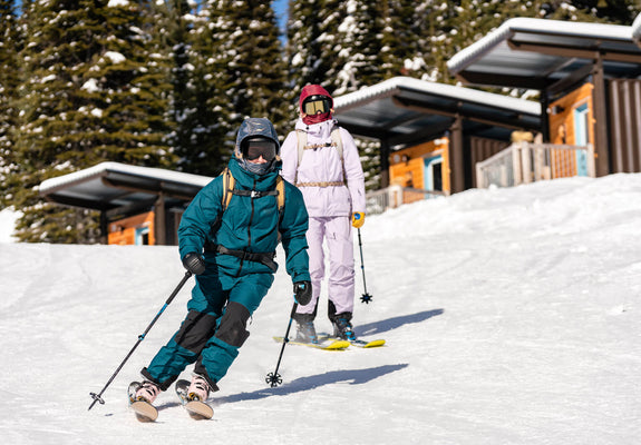 female skier making a turn