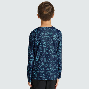 Kids' Brackish Crewneck Long Sleeve BlackStrap #color_summerfun-navy