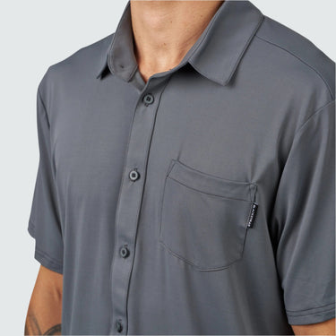 Men's Brackish Button Up BlackStrap #color_charcoal