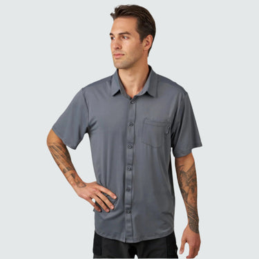 Men's Brackish Button Up BlackStrap #color_charcoal