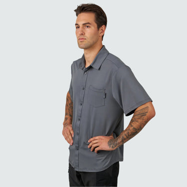 Men's Brackish Button Up BlackStrap #color_charcoal