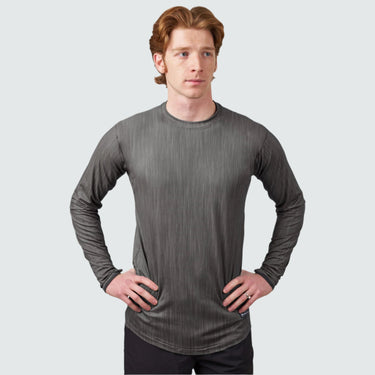 Men's Brackish Crewneck Long Sleeve BlackStrap #color_heather charcoal