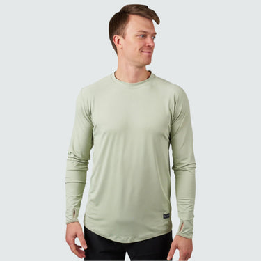 Men's Brackish Crewneck Long Sleeve BlackStrap #color_olive