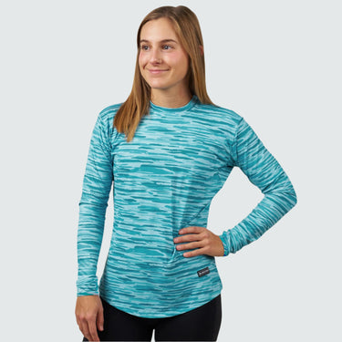 Women's Brackish Crewneck Long Sleeve BlackStrap #color_river-teal