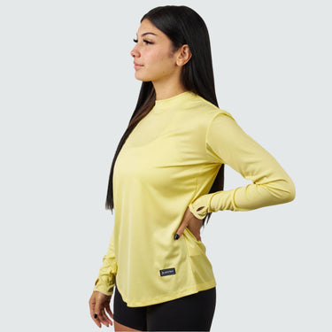 Women's Brackish Crewneck Long Sleeve BlackStrap #color_sunshine