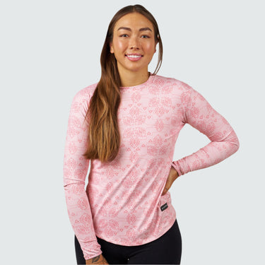 Women's Brackish Crewneck Long Sleeve BlackStrap #color_trailhead-coral