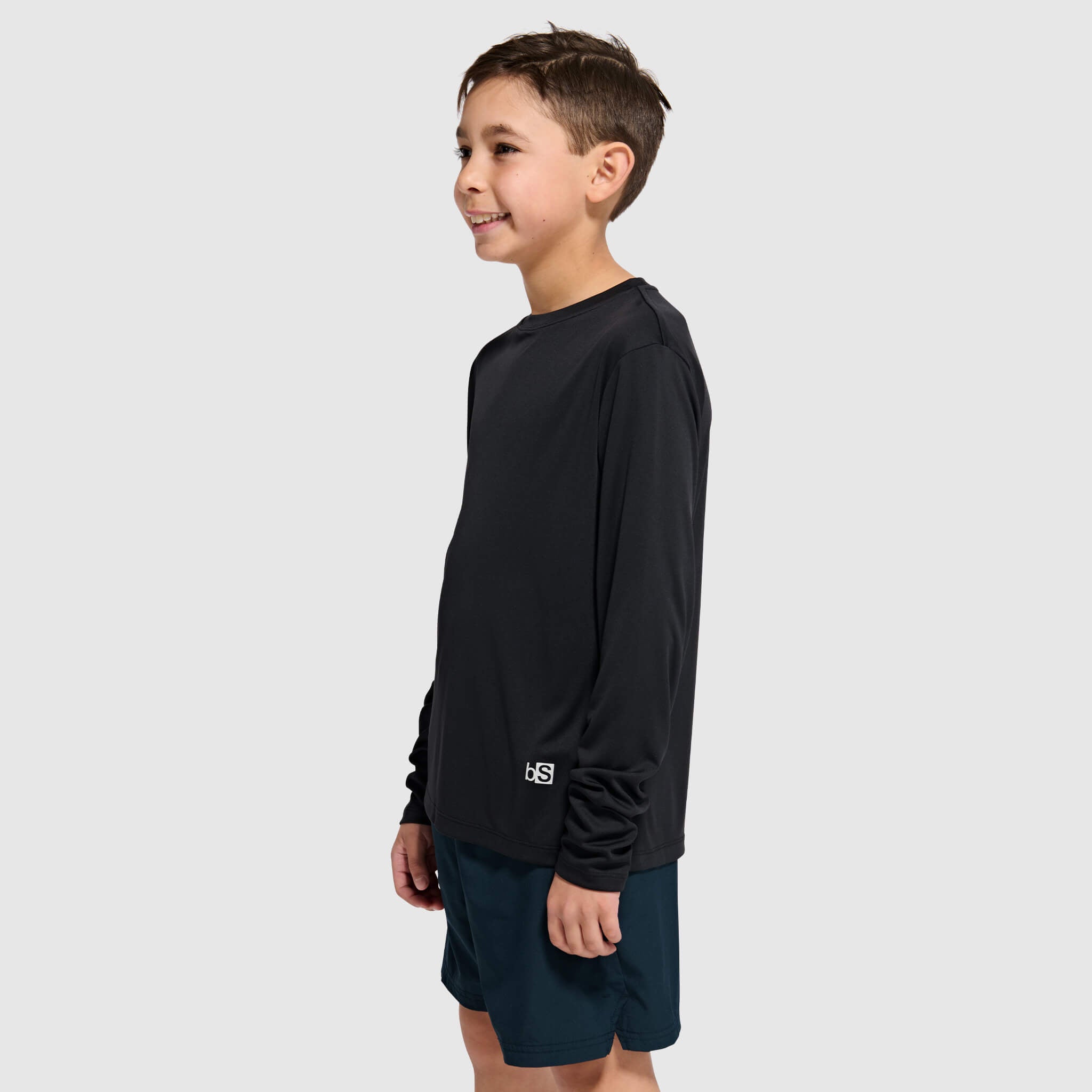 Big Kids' Brackish Crewneck Long Sleeve BlackStrap #color_black
