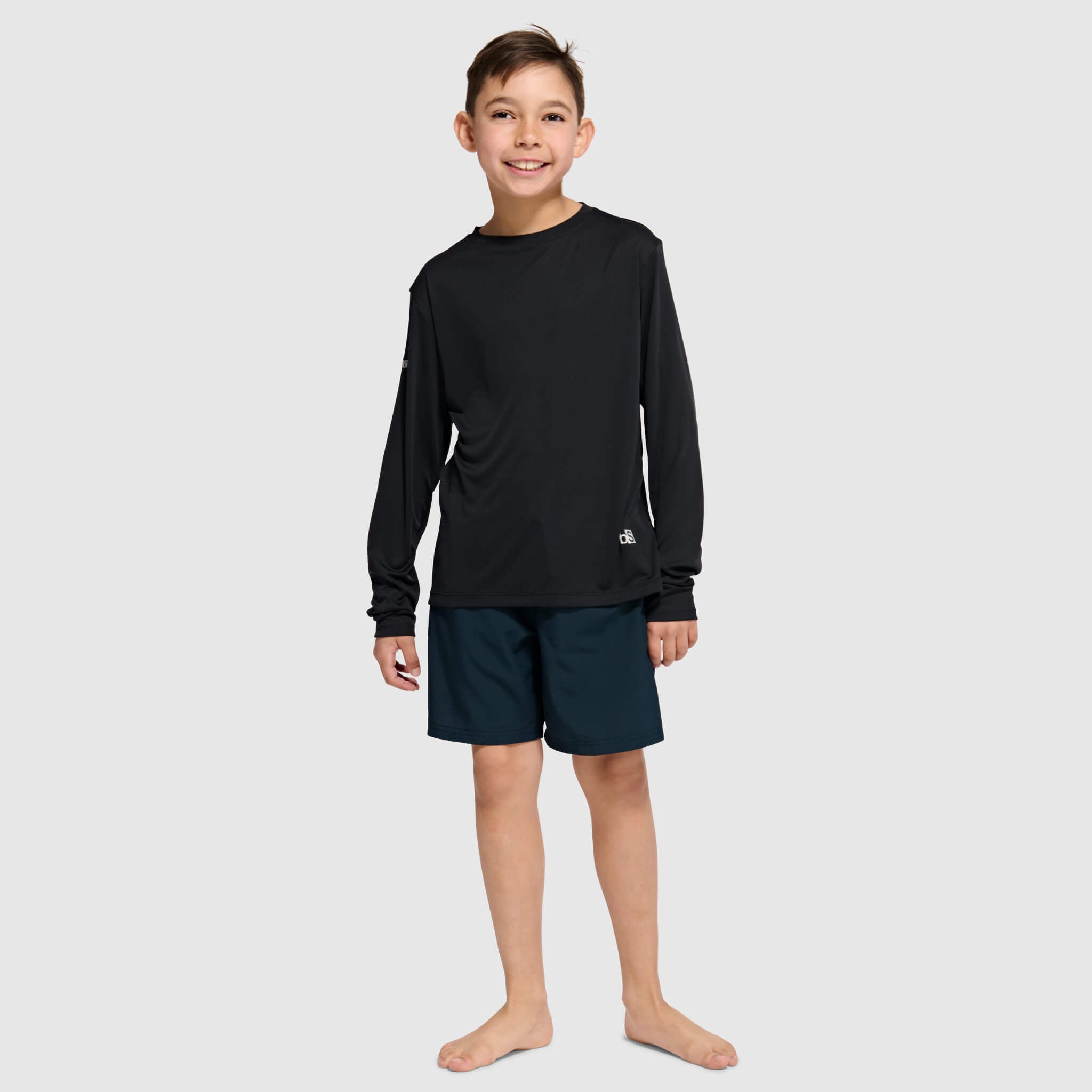 Big Kids' Brackish Crewneck Long Sleeve BlackStrap #color_black