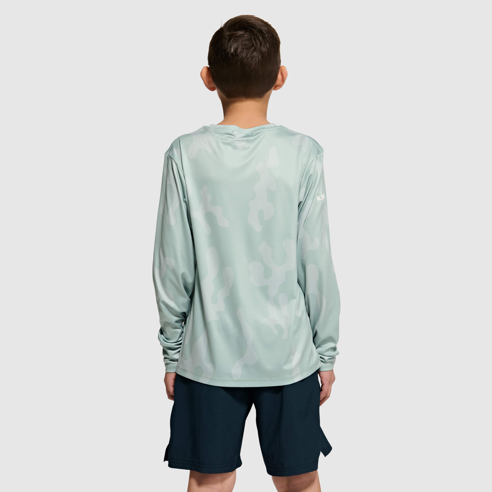 Big Kids' Brackish Crewneck Long Sleeve BlackStrap #color_corally spruce
