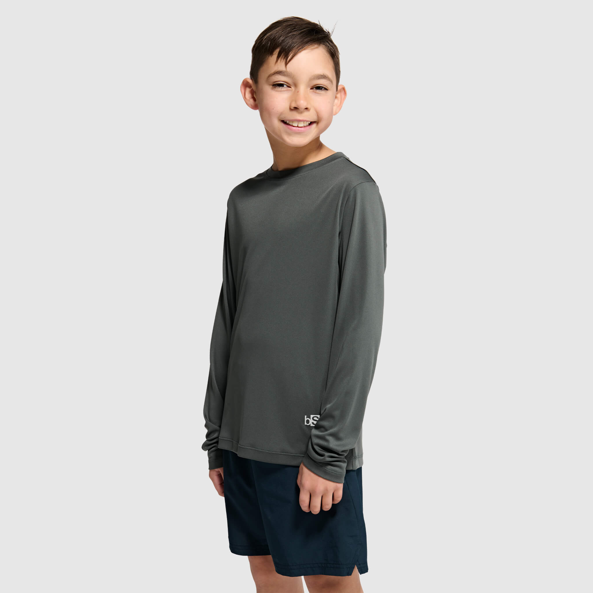 Big Kids' Brackish Crewneck Long Sleeve BlackStrap #color_smoldered