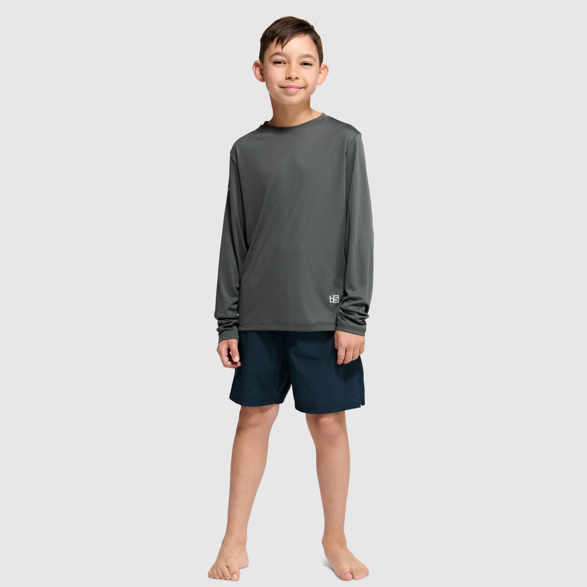 Big Kids' Brackish Crewneck Long Sleeve BlackStrap #color_smoldered