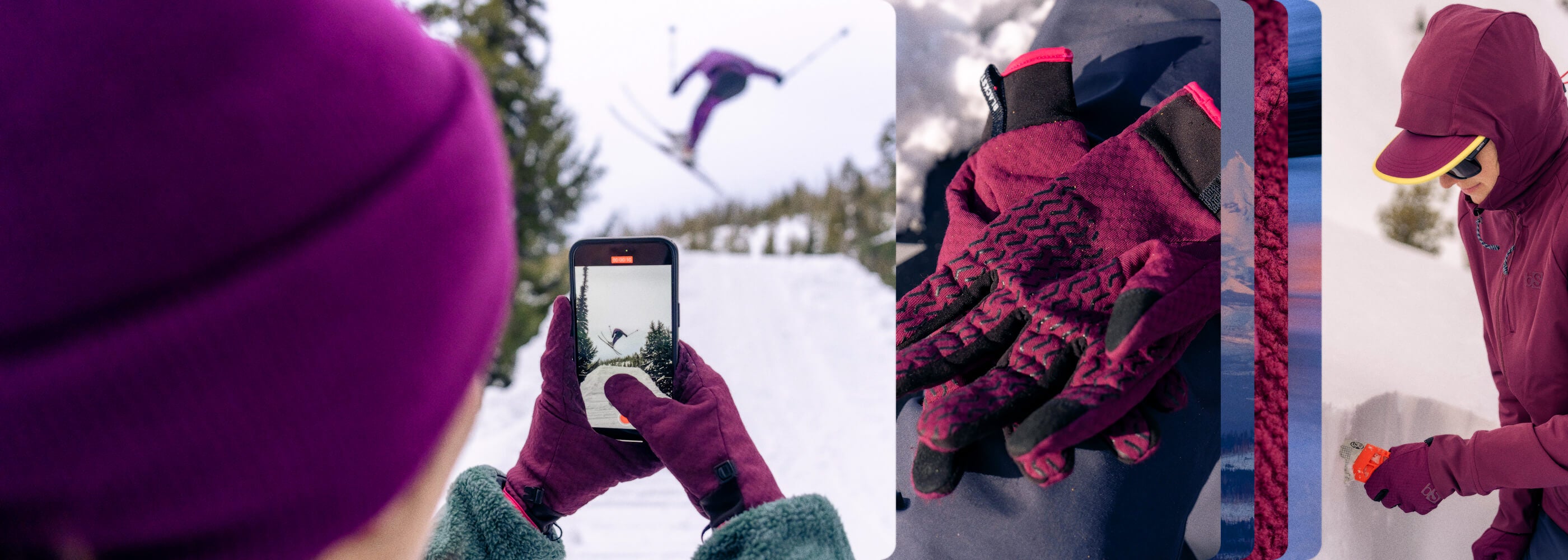 BlackStrap Gloves showcased flat and twice in use