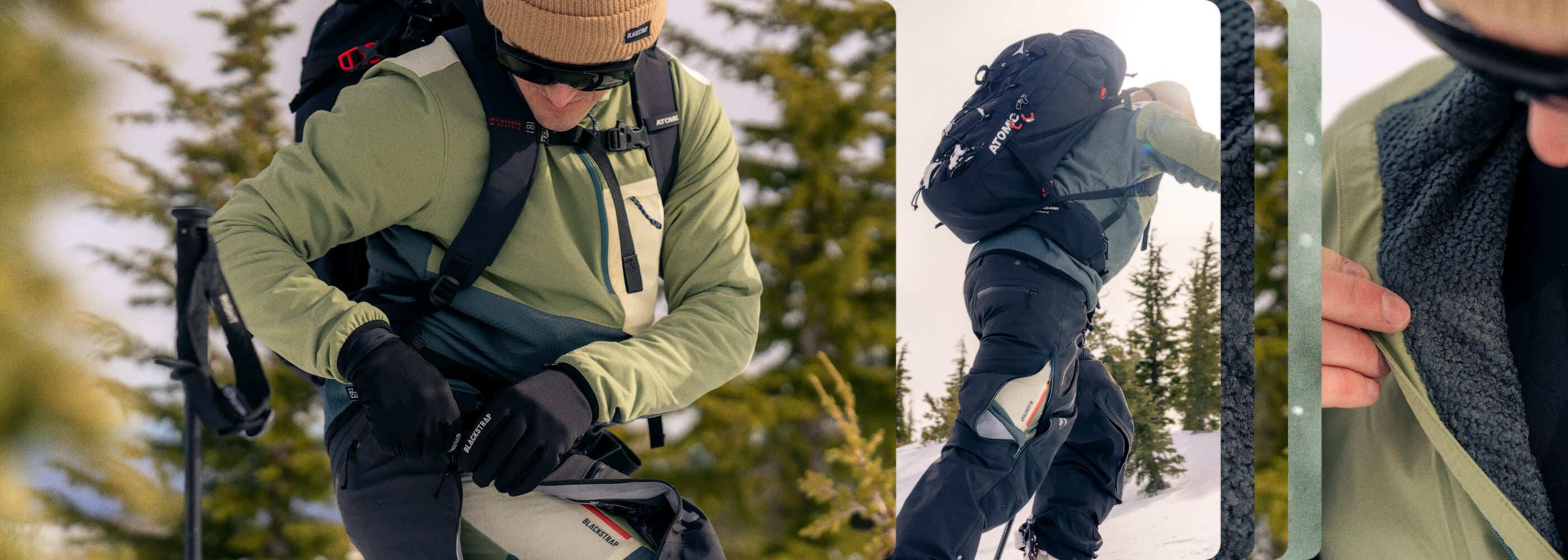SHowing off the versitile function of the new BlackStrap Mid Layers
