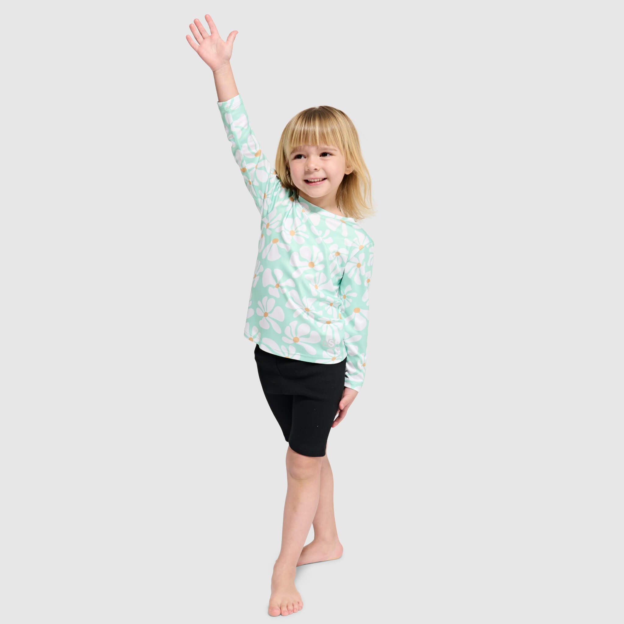 Kids' Brackish Crewneck Long Sleeve BlackStrap #color_boho spearmint