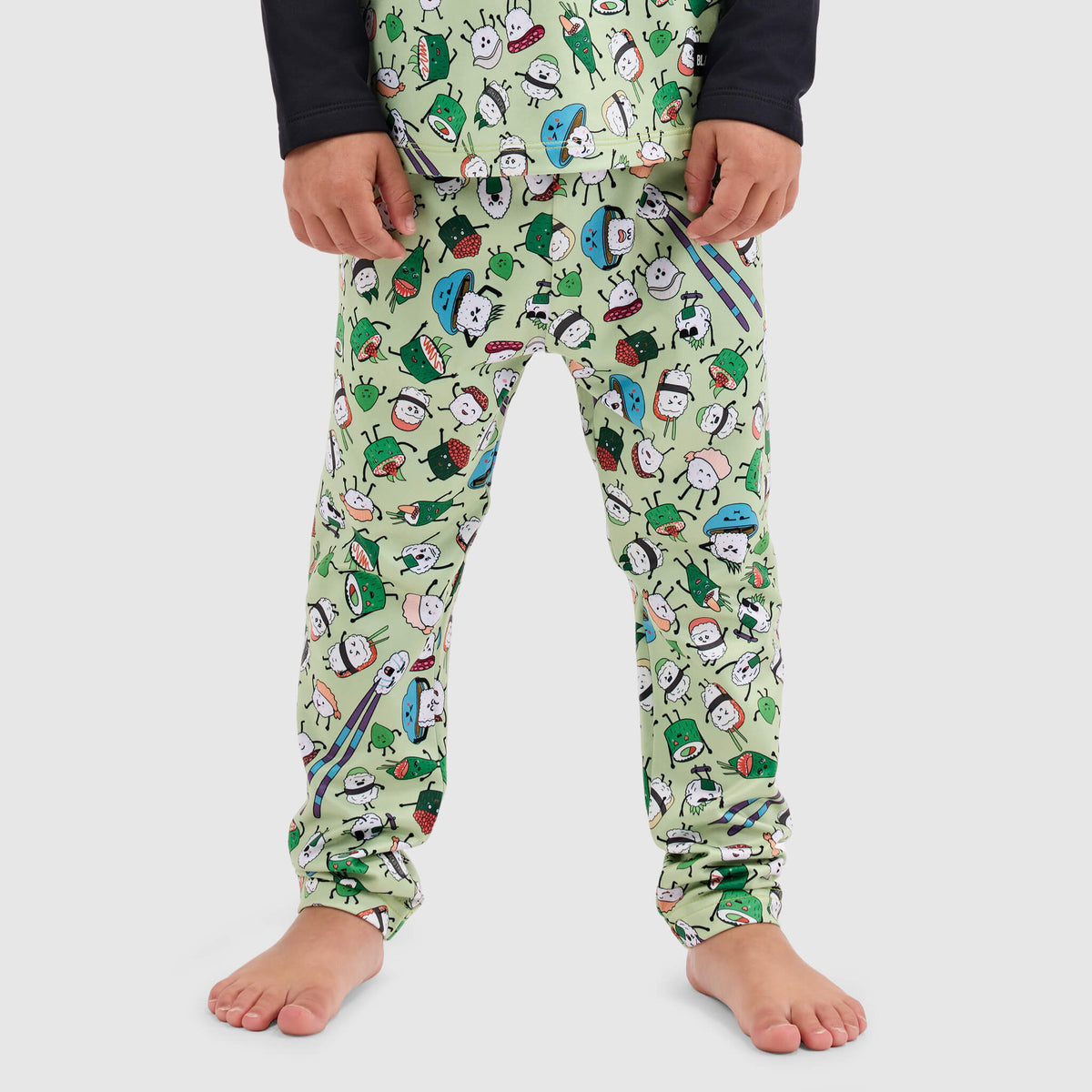 Kids' Little Pine Baselayer Pant BlackStrap #color_sushi sprout