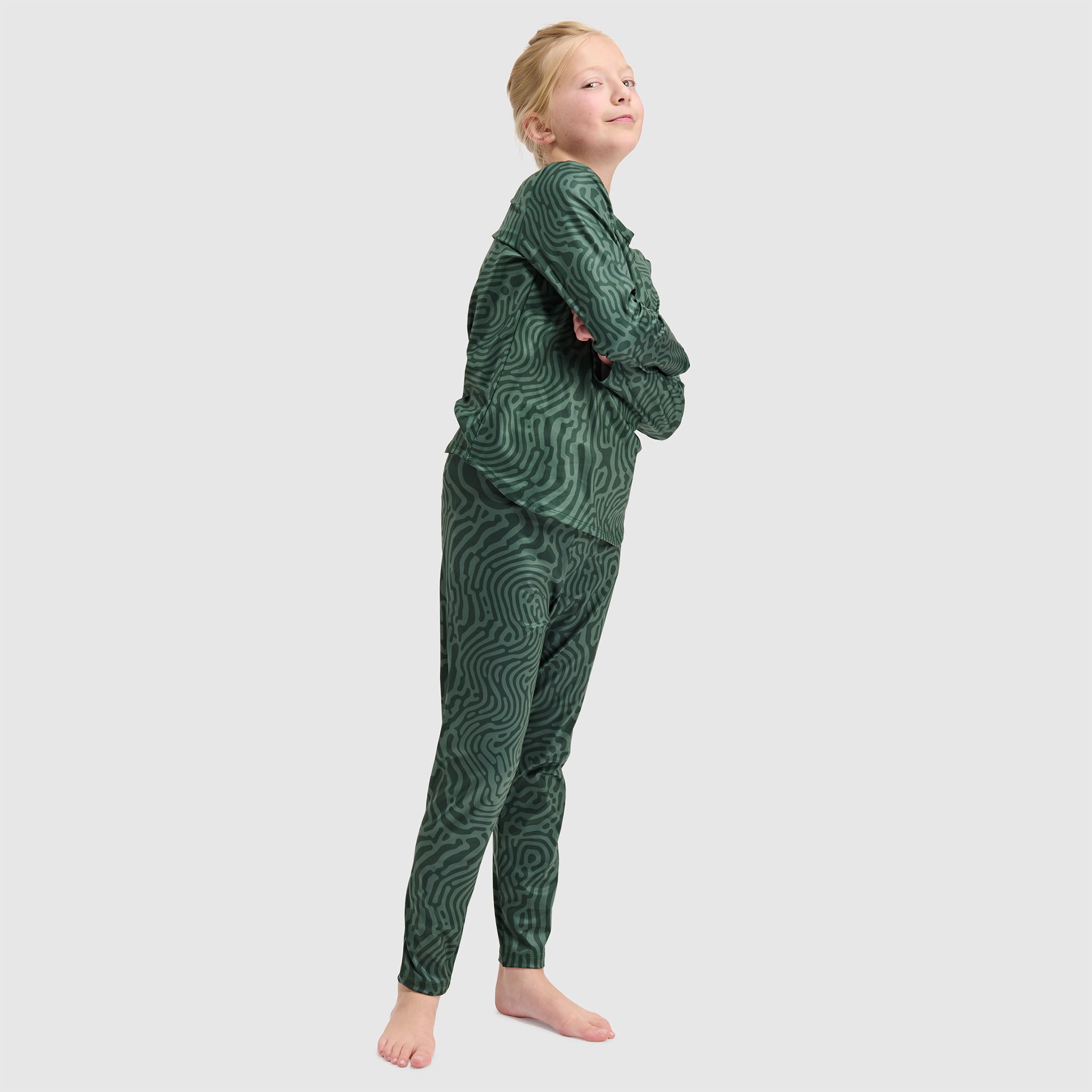 Big Kids' Evolver Crewneck Long Sleeve BlackStrap #color_inprint-obsidian