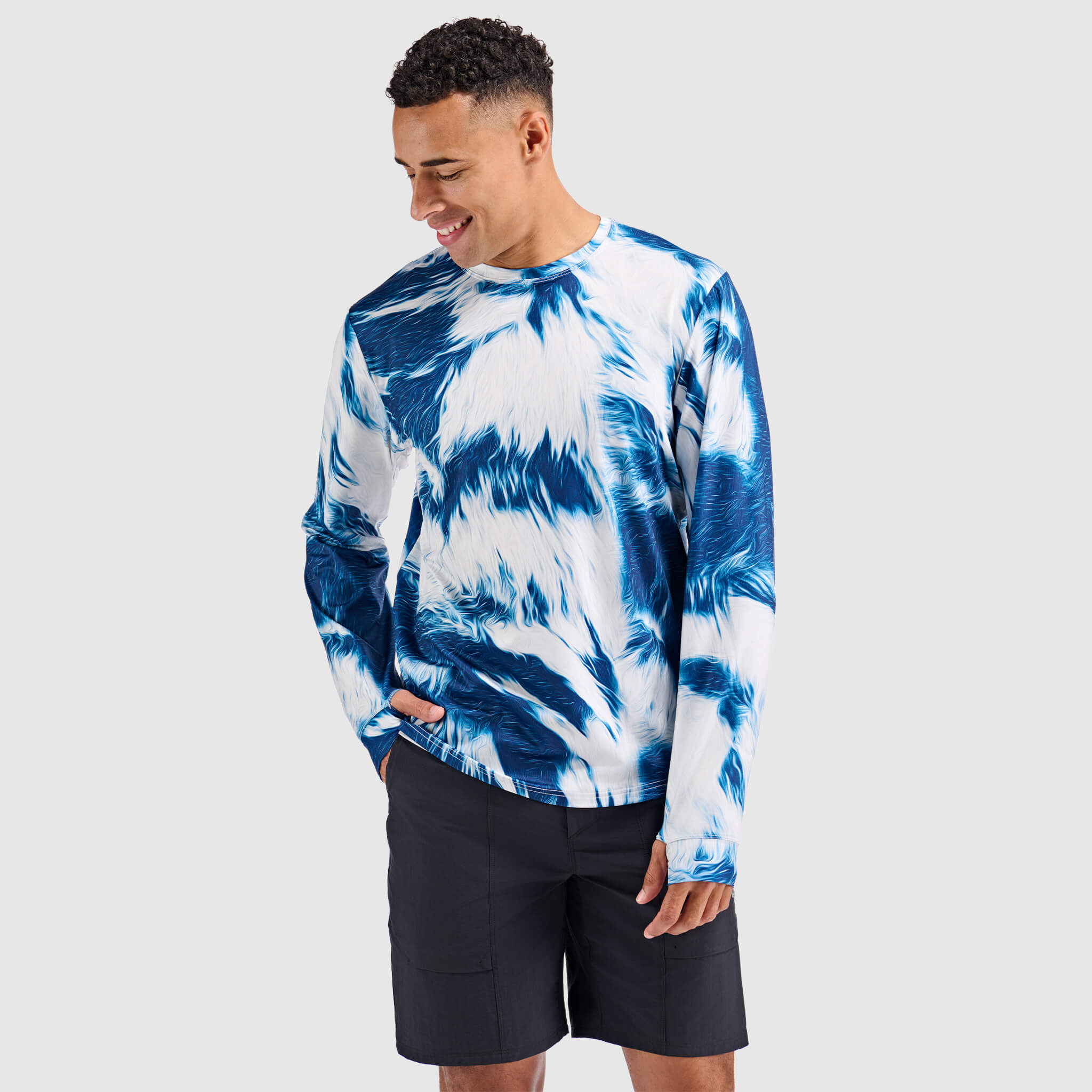 Men's Brackish Crewneck Long Sleeve BlackStrap #color_fur deschutes