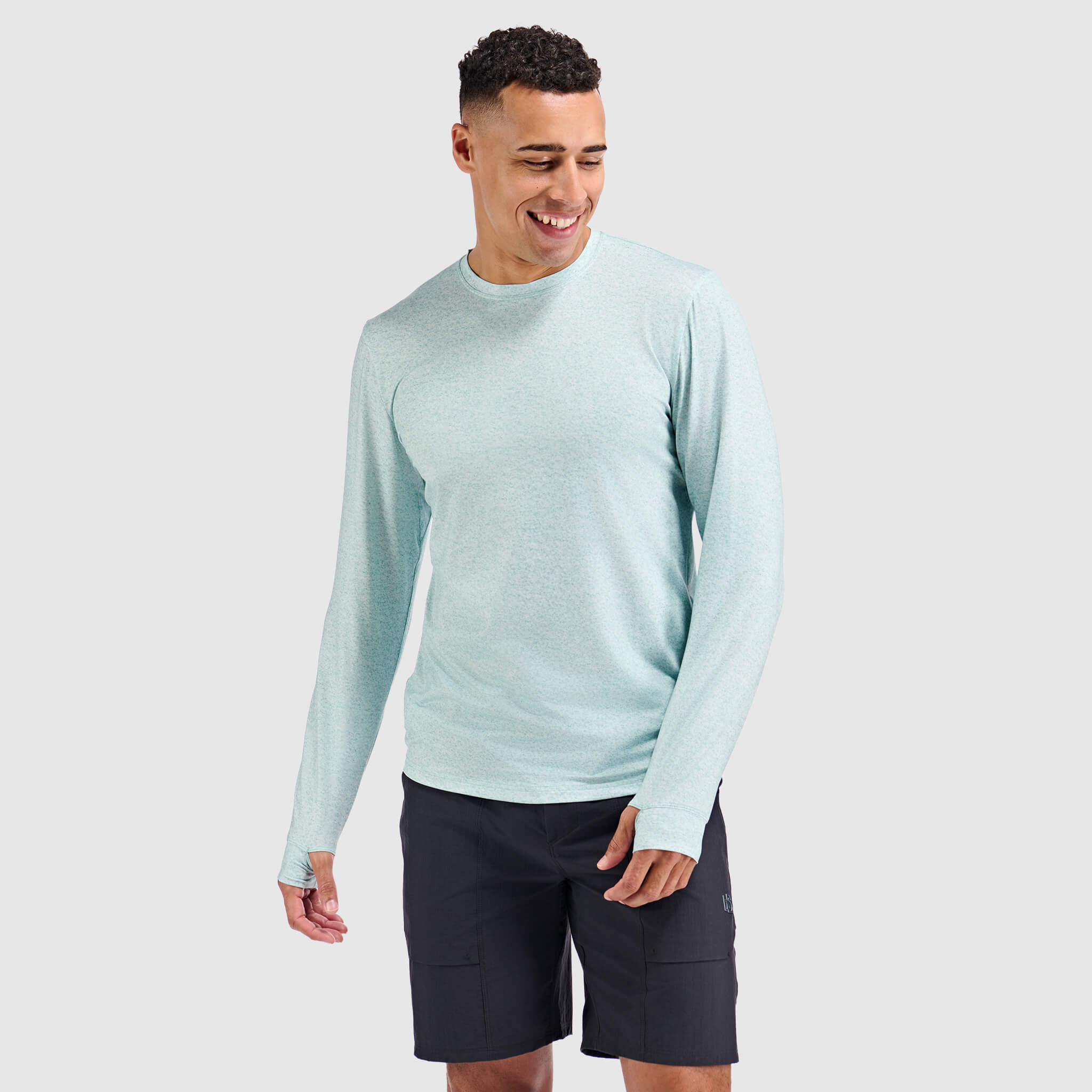 Men's Brackish Crewneck Long Sleeve BlackStrap #color_heathered juniper