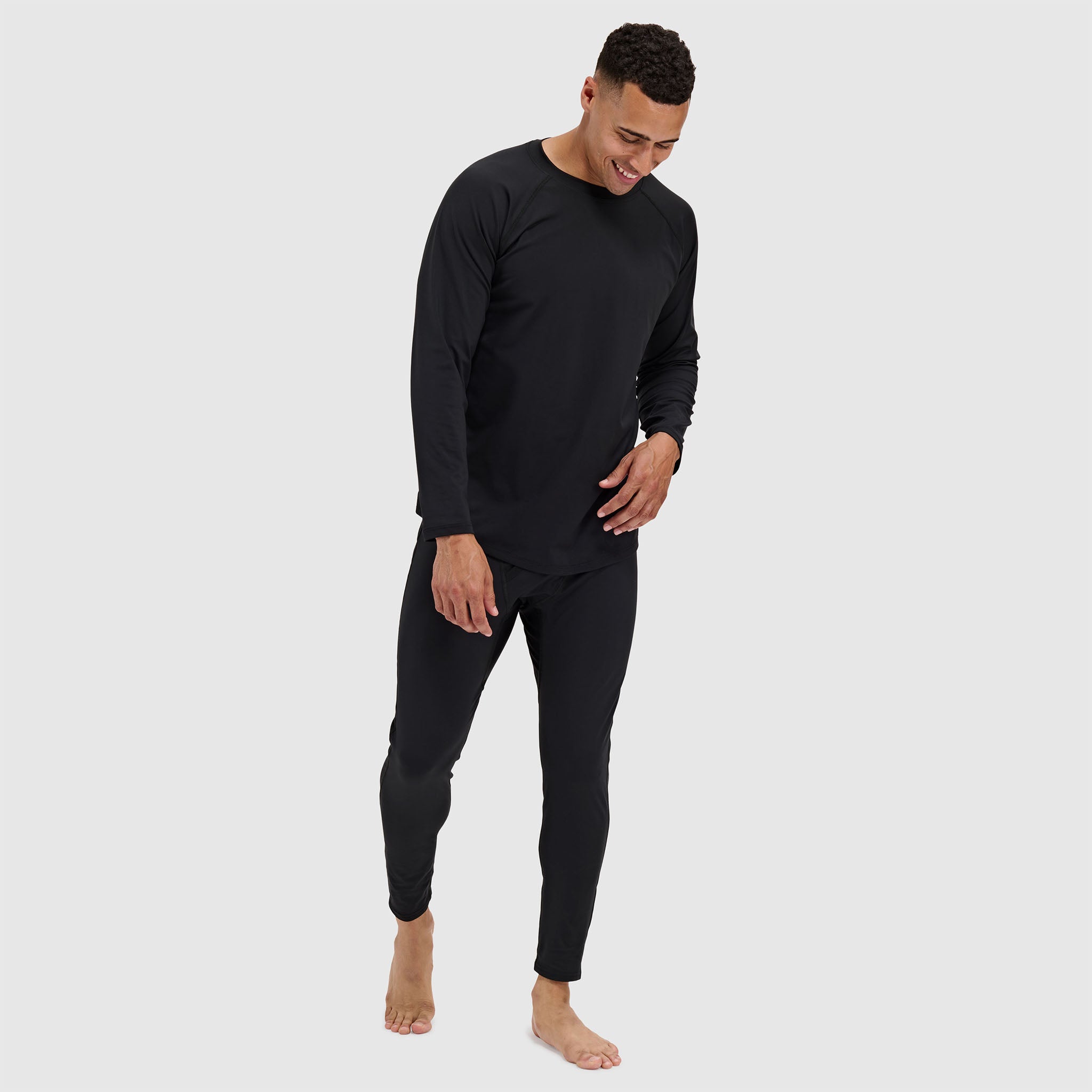 Men's Skyliner All-Season Base Layer Crewneck BlackStrap #color_black