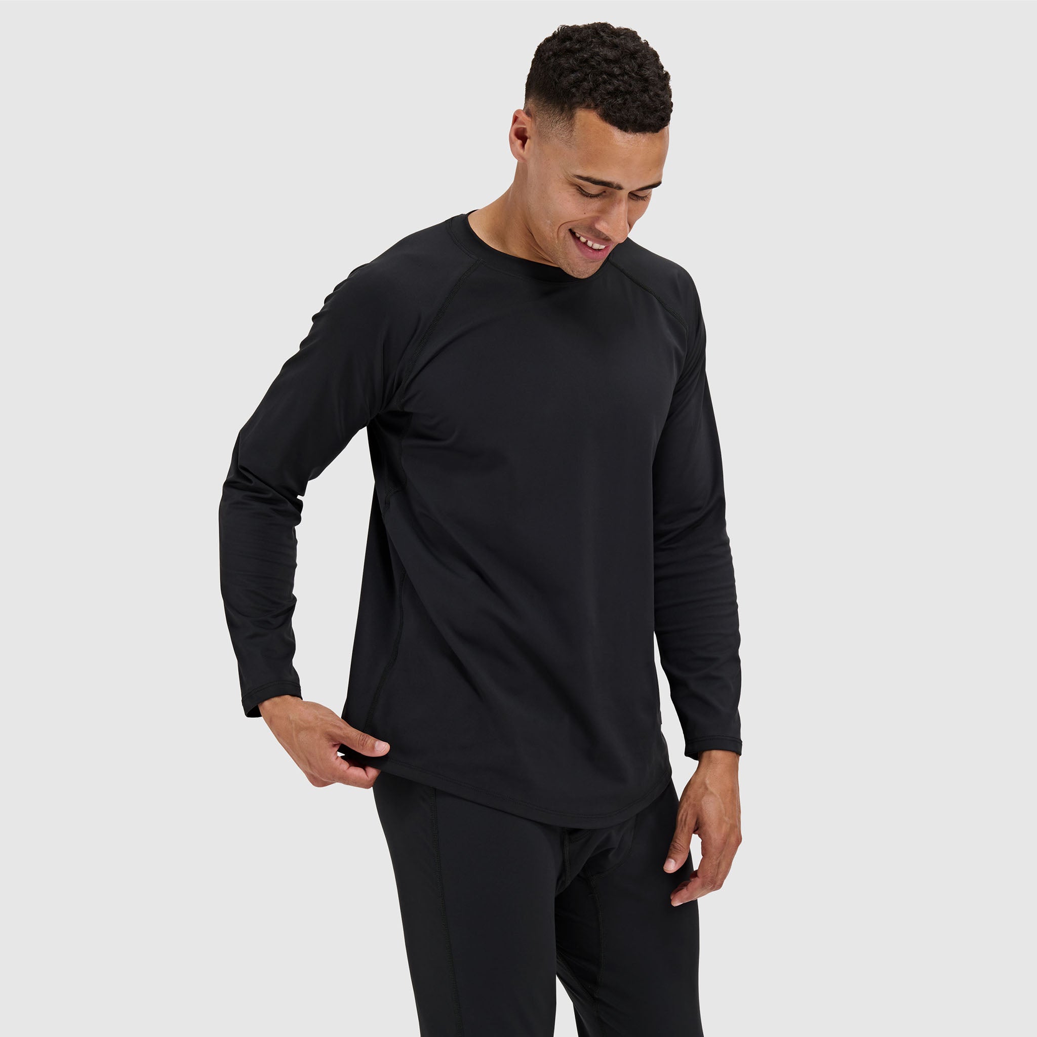 Men's Skyliner All-Season Base Layer Crewneck BlackStrap #color_black