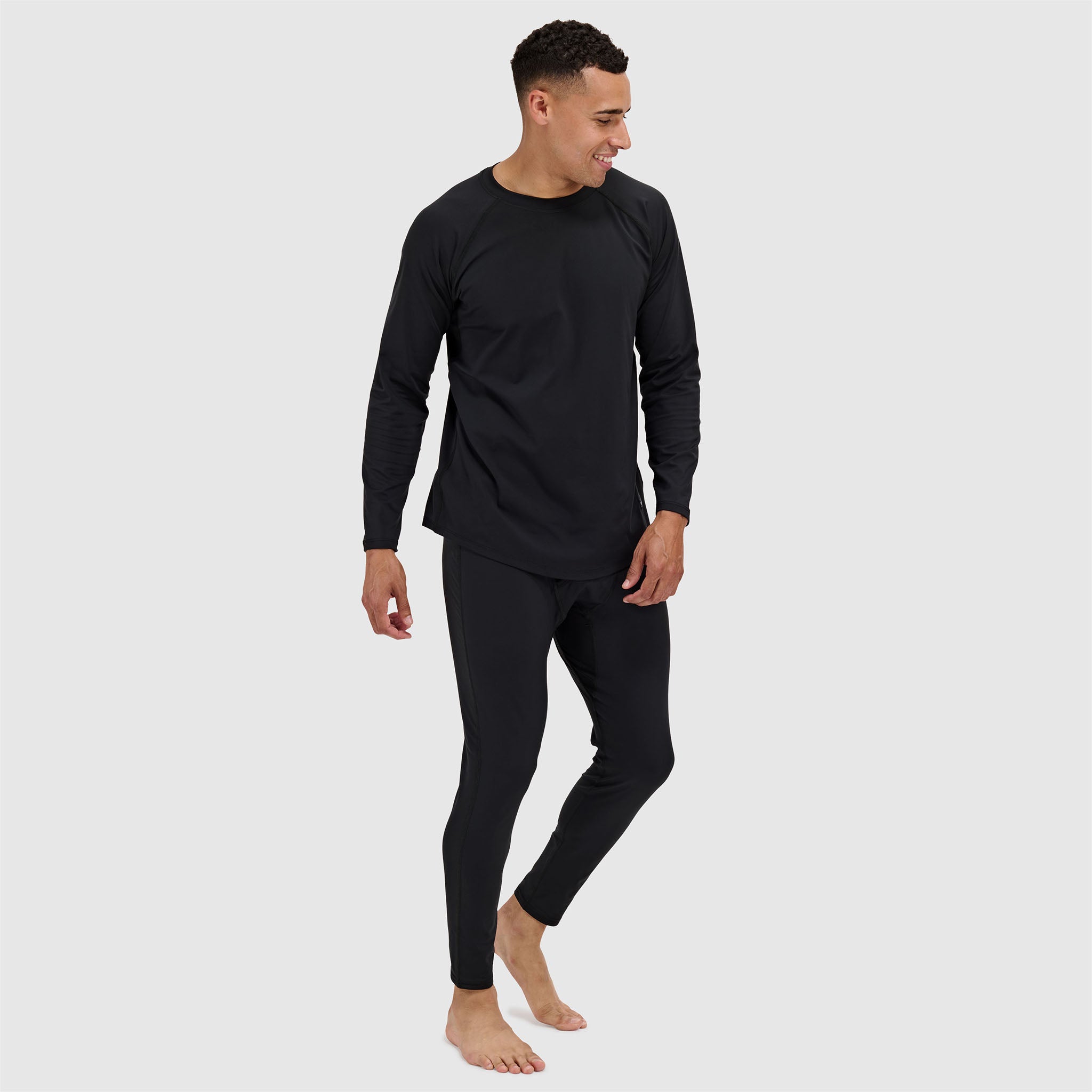Men's Skyliner All-Season Base Layer Crewneck BlackStrap #color_black