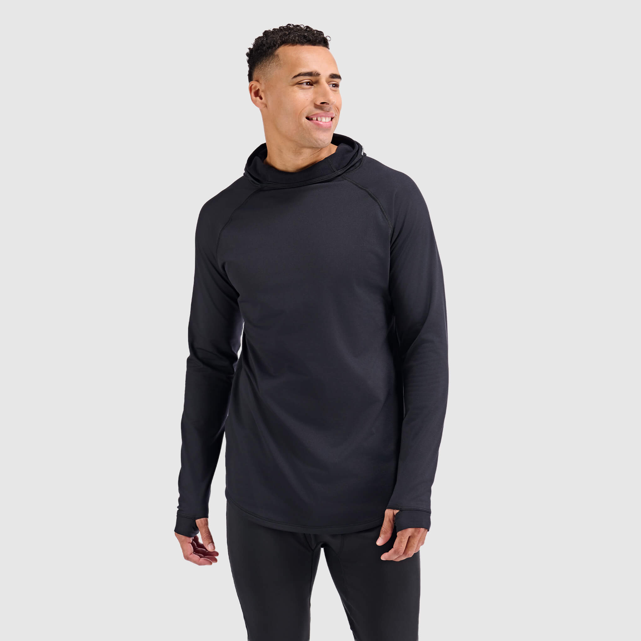 Men's Summit Base Layer Hoodie BlackStrap #color_black