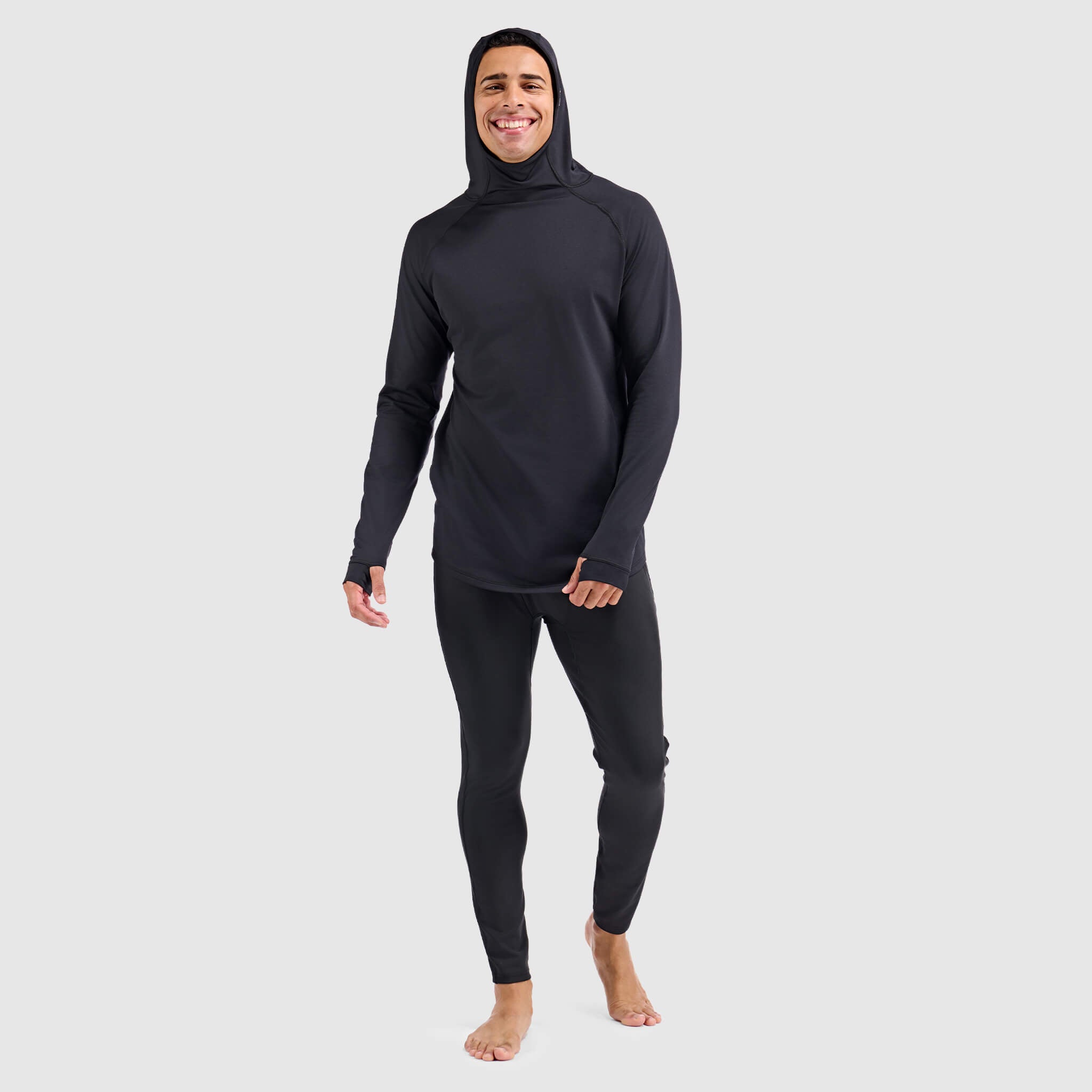 Men's Summit Base Layer Hoodie BlackStrap #color_black