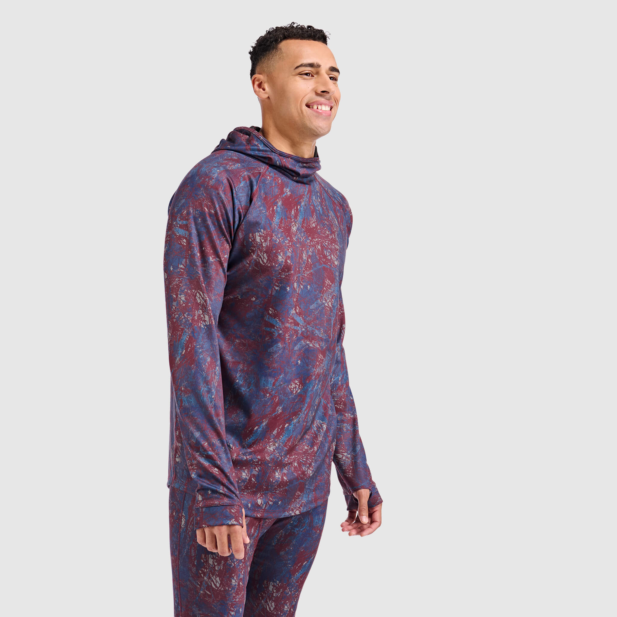 Men's Summit Base Layer Hoodie BlackStrap #color_pulse-cherry