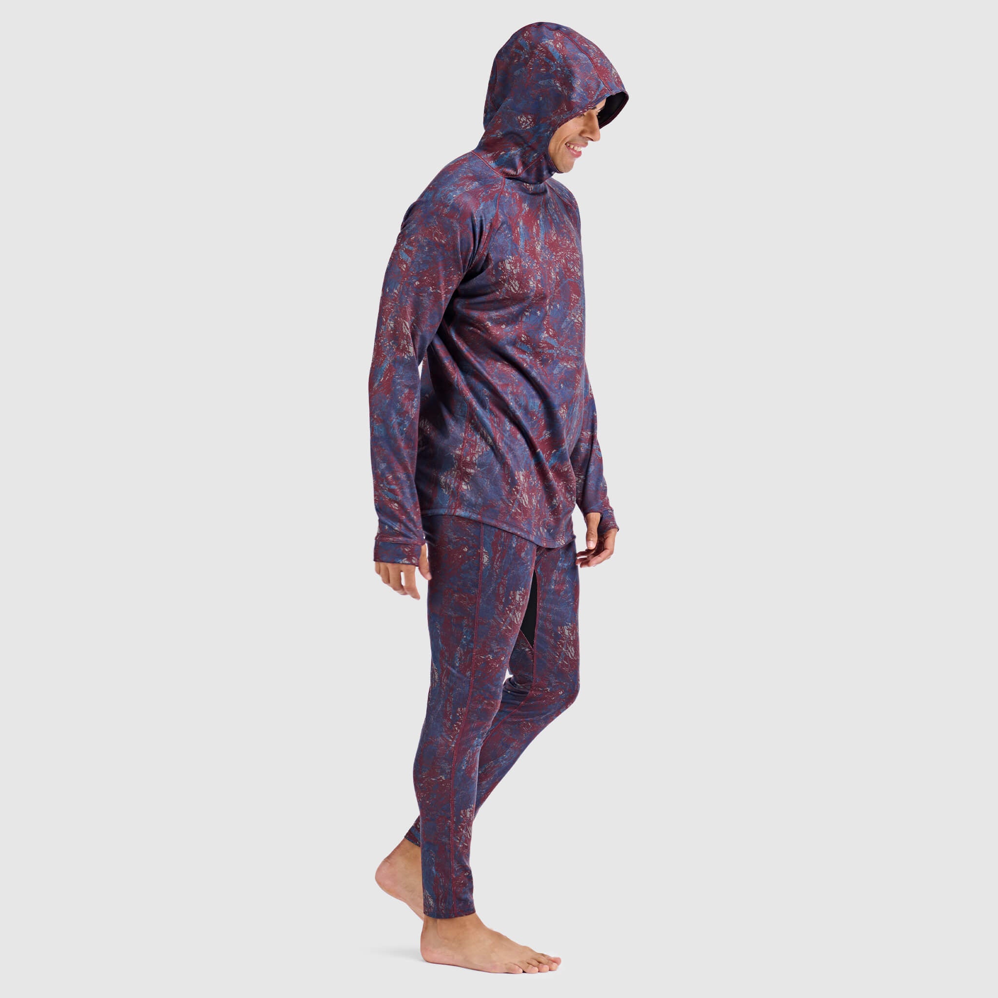 Men's Summit Base Layer Hoodie BlackStrap #color_pulse-cherry