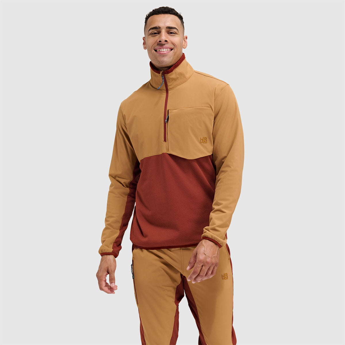 Tribrid Grid Fleece Pullover Jacket 1 2 Zip