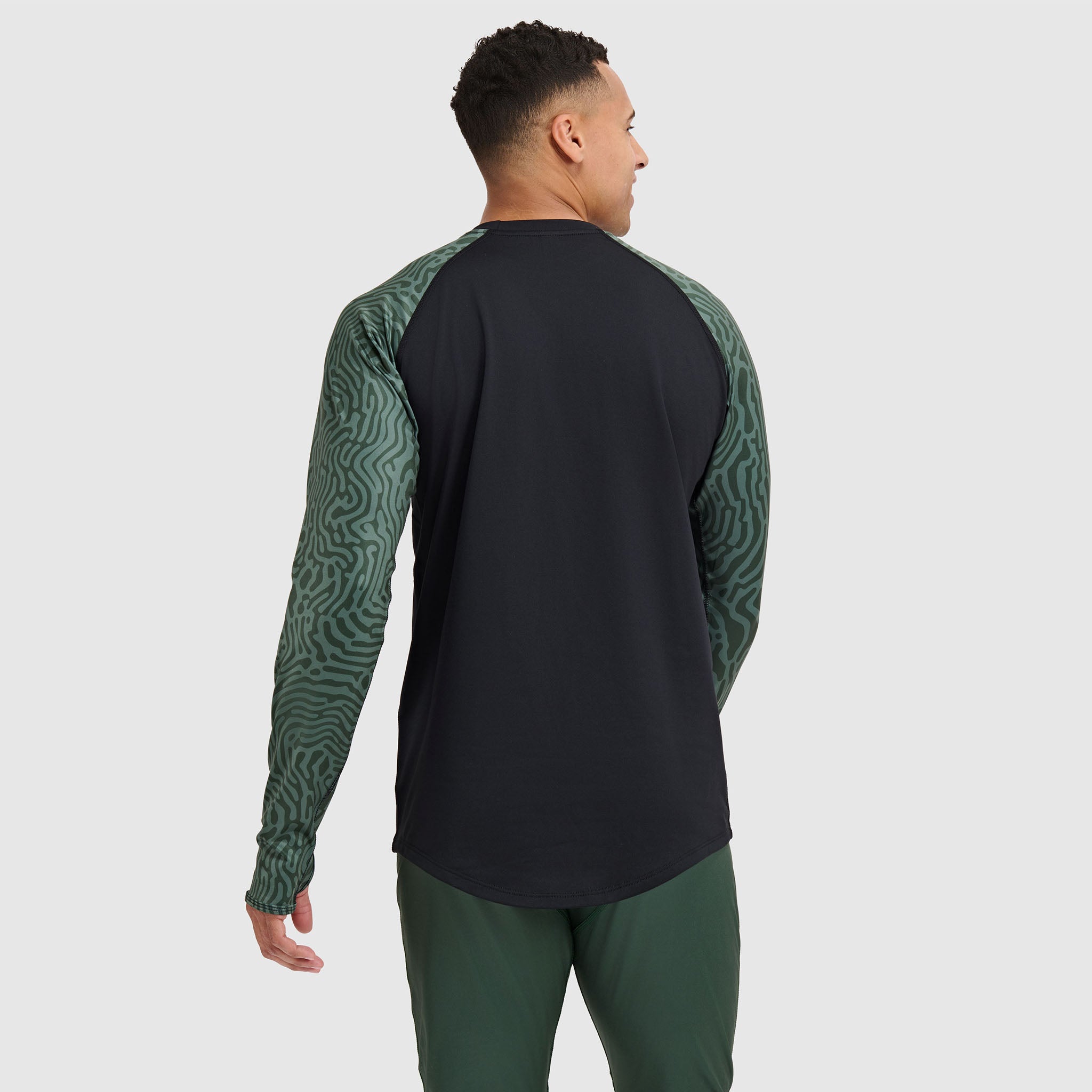 BlackStrap Men's Vista Baselayer Crewneck Long Sleeve #color_inprint-obsidian
