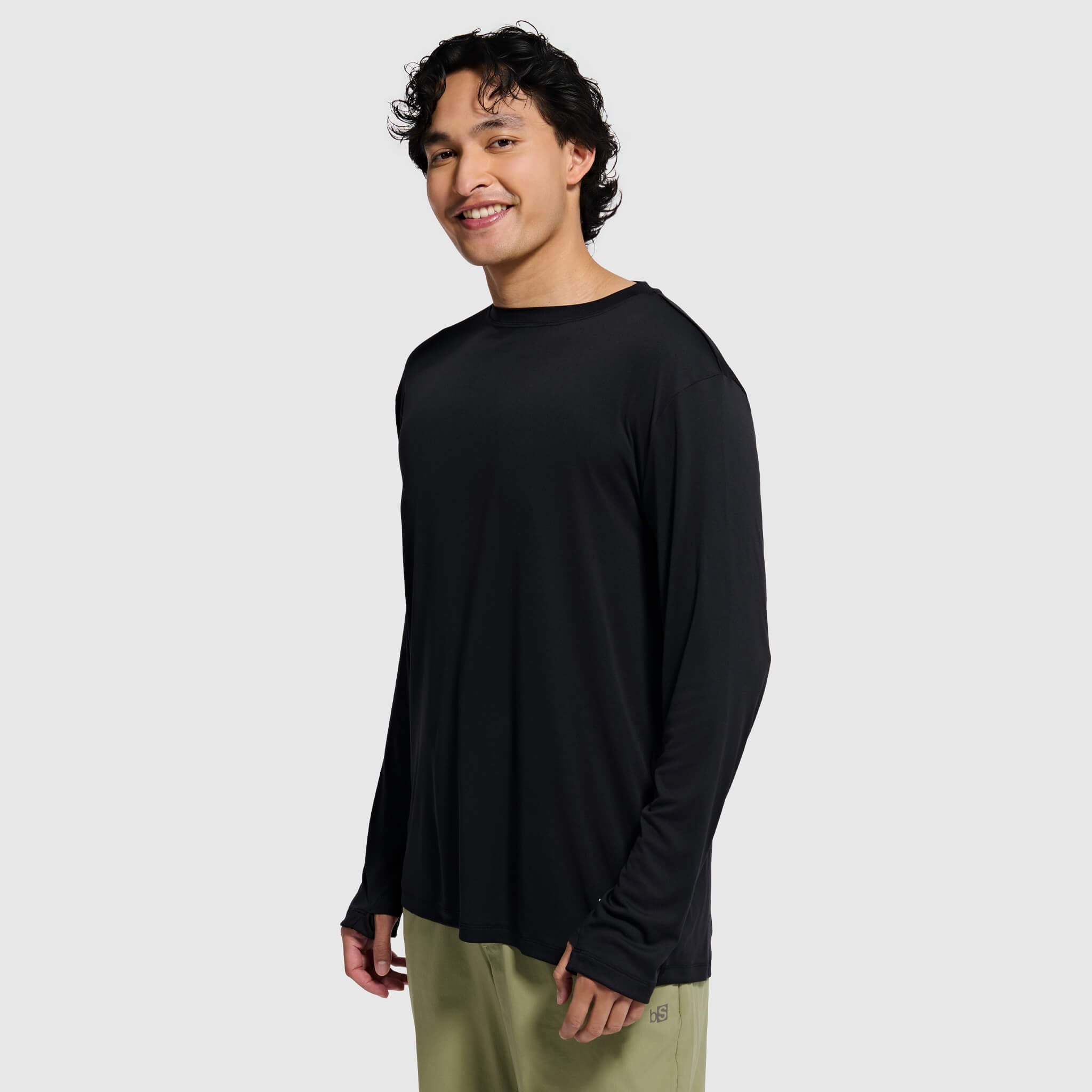 Men's Brackish Crewneck Long Sleeve BlackStrap #color_black