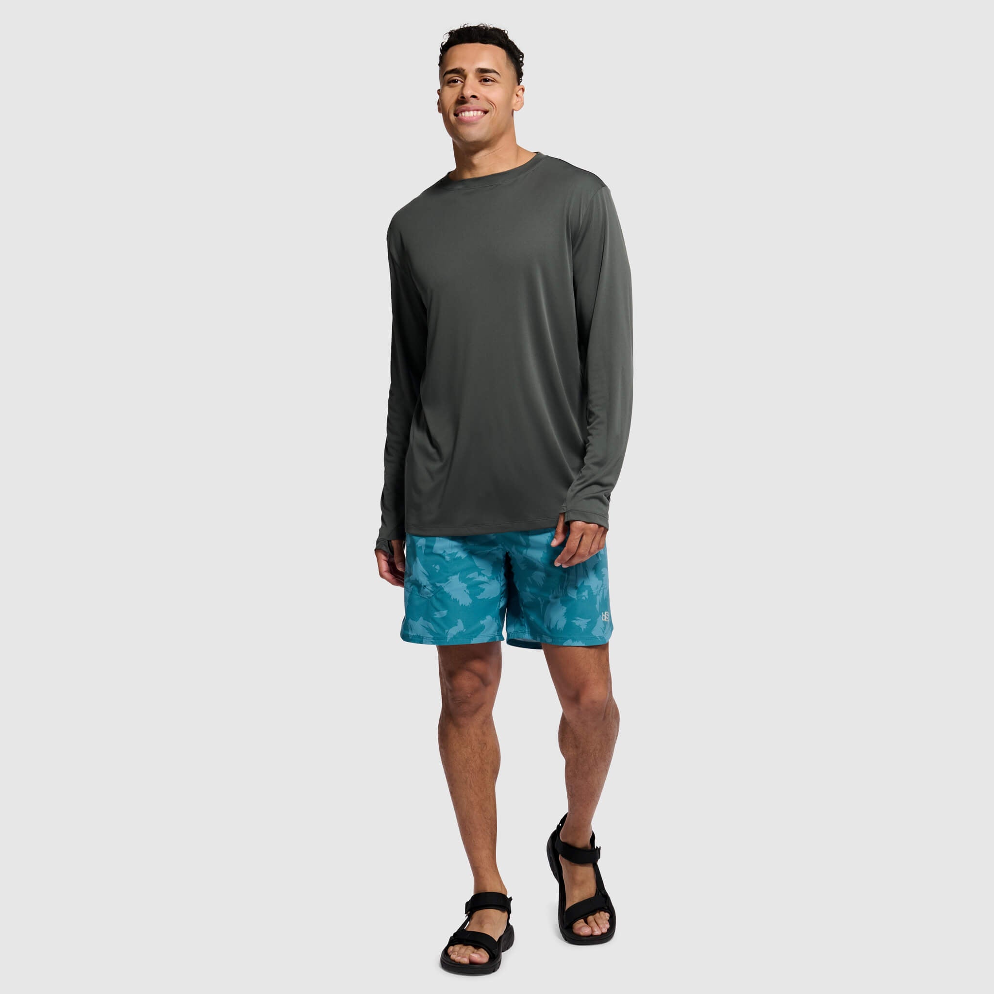 Men's Brackish Crewneck Long Sleeve BlackStrap #color_smoldered