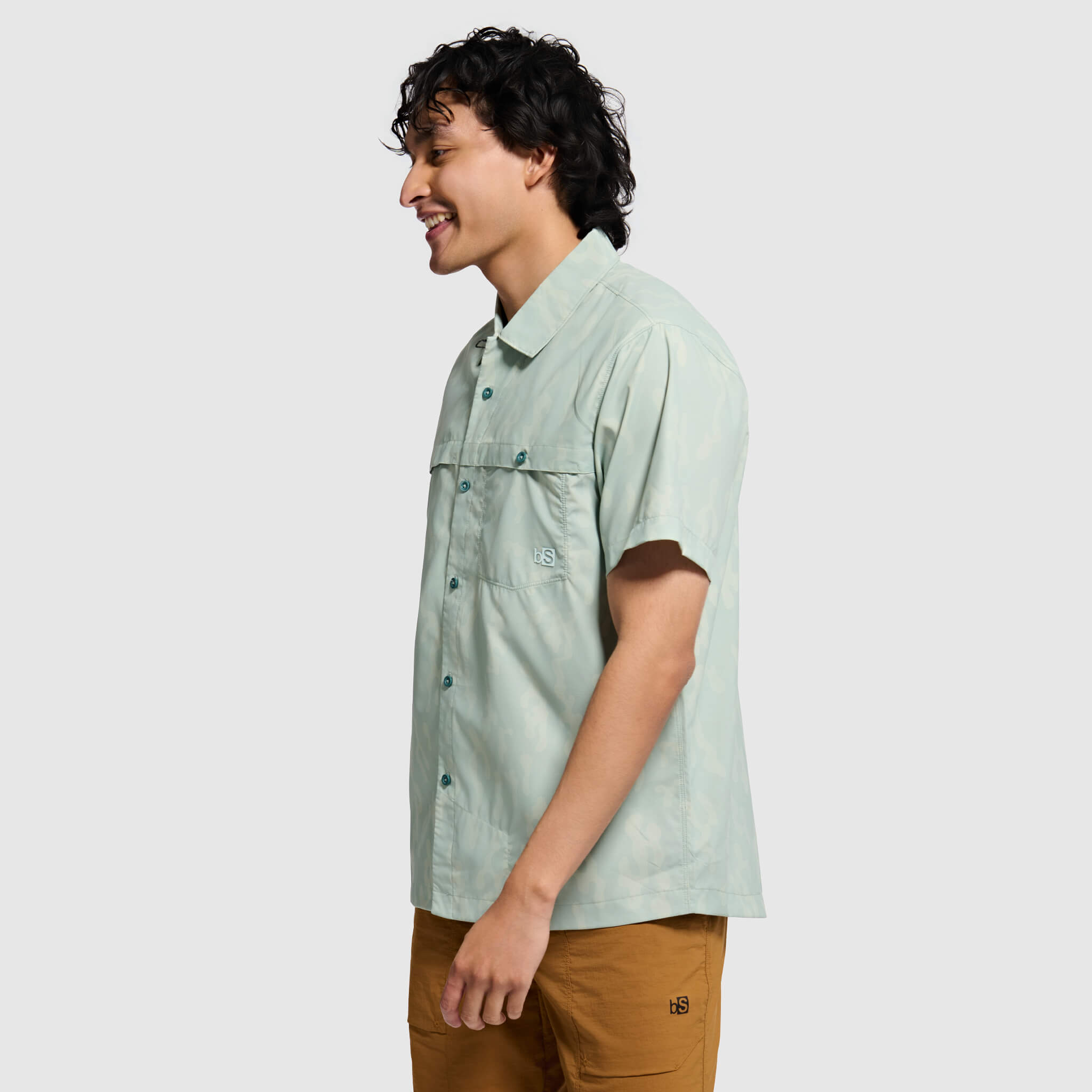 BlackStrap Mens Camp Shirt Button Up #color_corally spruce