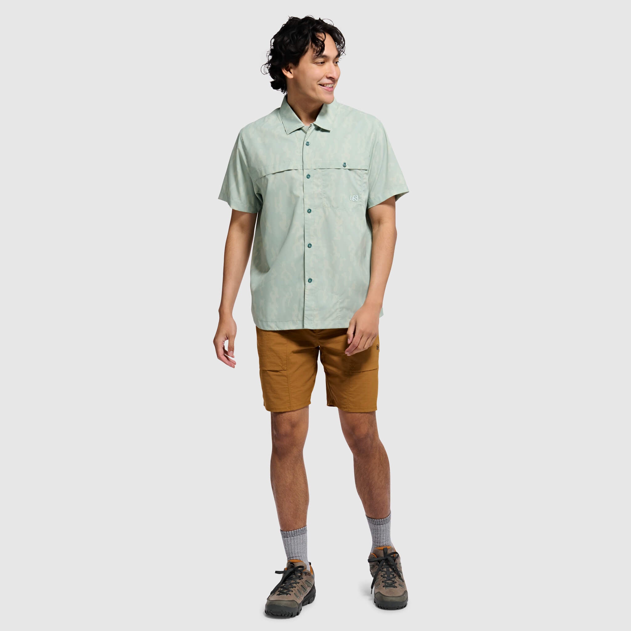 BlackStrap Mens Camp Shirt Button Up #color_corally spruce