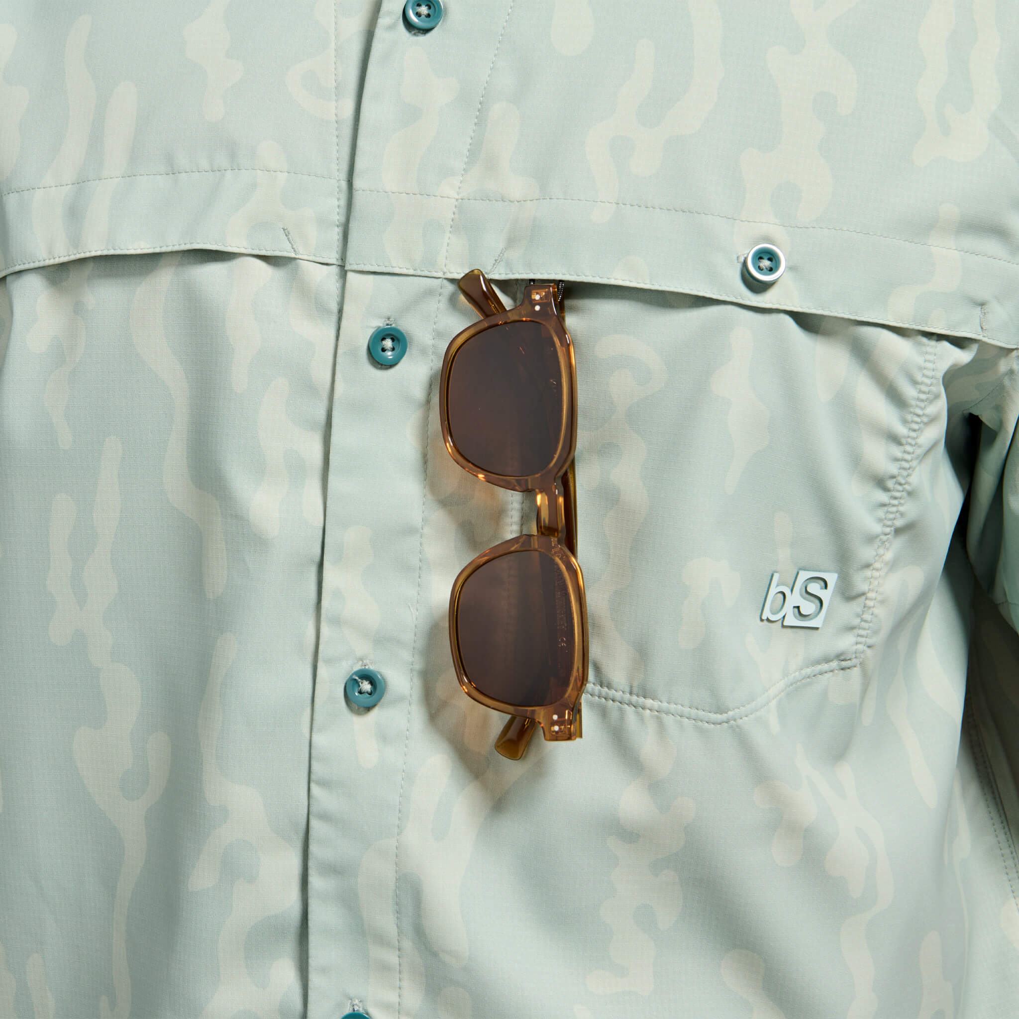 BlackStrap Mens Camp Shirt Button Up #color_corally spruce