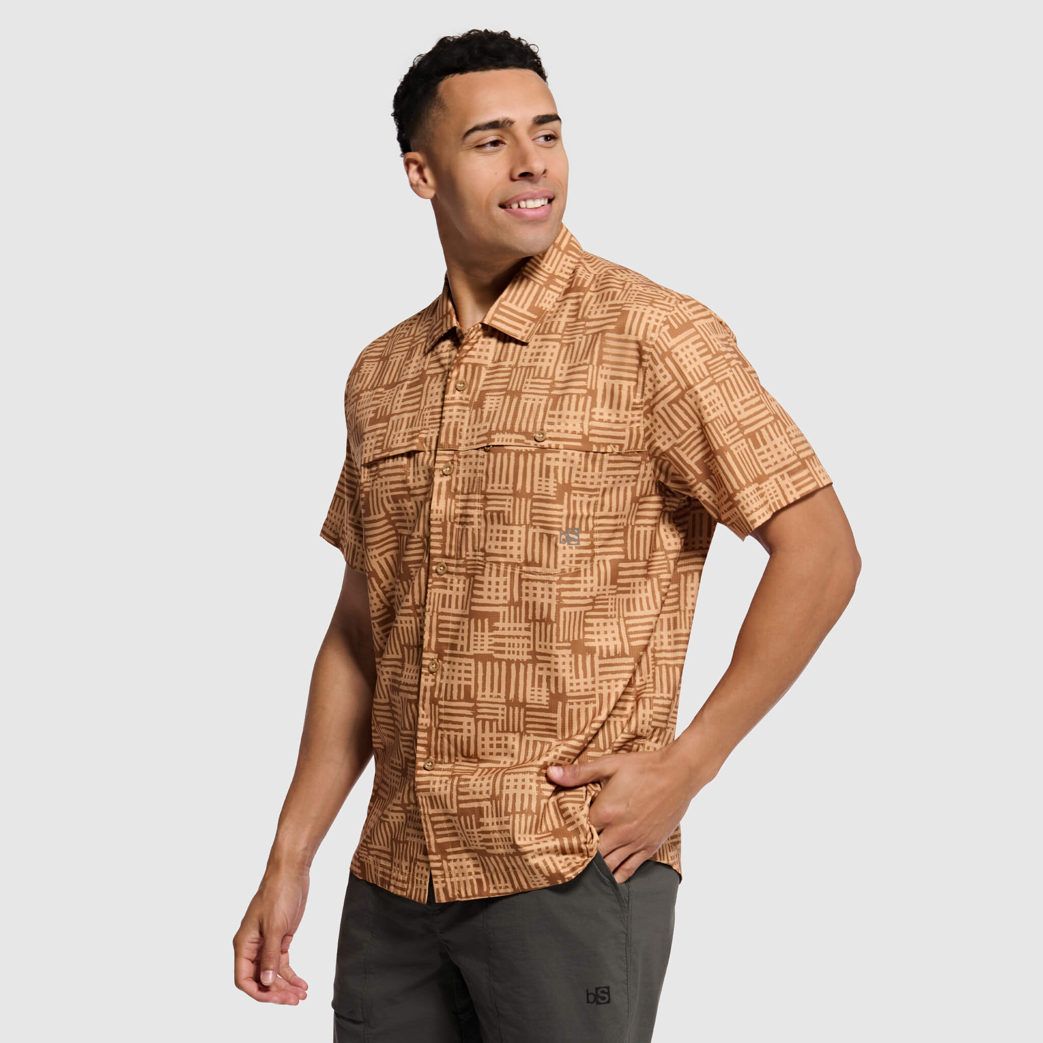 BlackStrap Mens Camp Shirt Button Up #color_scribble lark